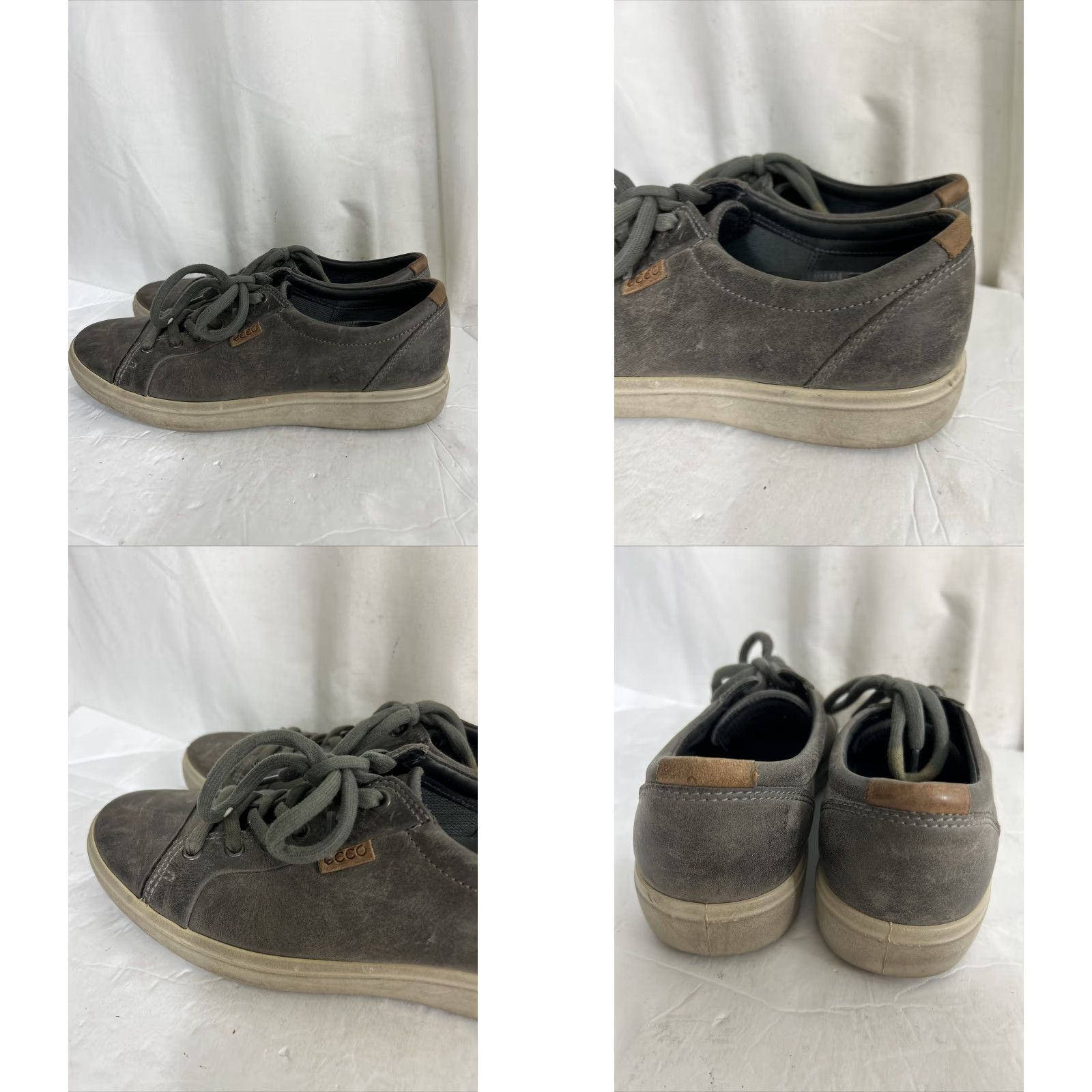 Ecco Mens ECCO Soft 7 Sneaker Casual Leather Titanium Gray 8.5/8 US 42 EU Lace Up Breathable Cushioned Leather Upper Rubber Sole Mens Size US M / EU 48-50 / 2 - 8 Thumbnail