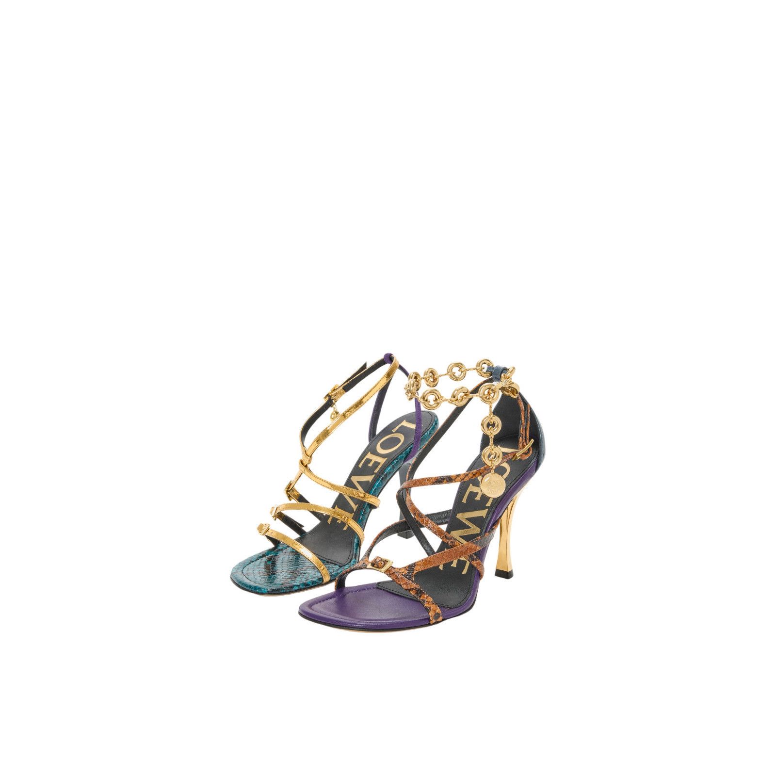 Loewe LOEWE $1800 Comic Gold/Multicolor Sandals New & Authentic (W Size US 7 / IT 37 - 2 Thumbnail