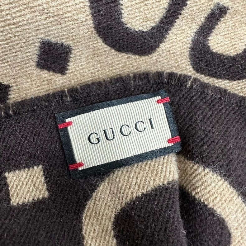 Gucci Gucci Coffee color caramel color double-sided large logo sc Size ONE SIZE - 5 Thumbnail