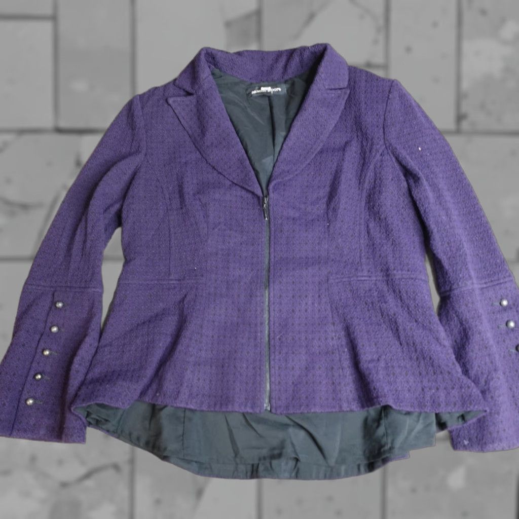 Nanette Lepore Nanette Lepore Blazer Womens 16 Pink Blue Expedition Tweed Made in USA Size XXL / US 16-18 / IT 52-54 - 1 Thumbnail