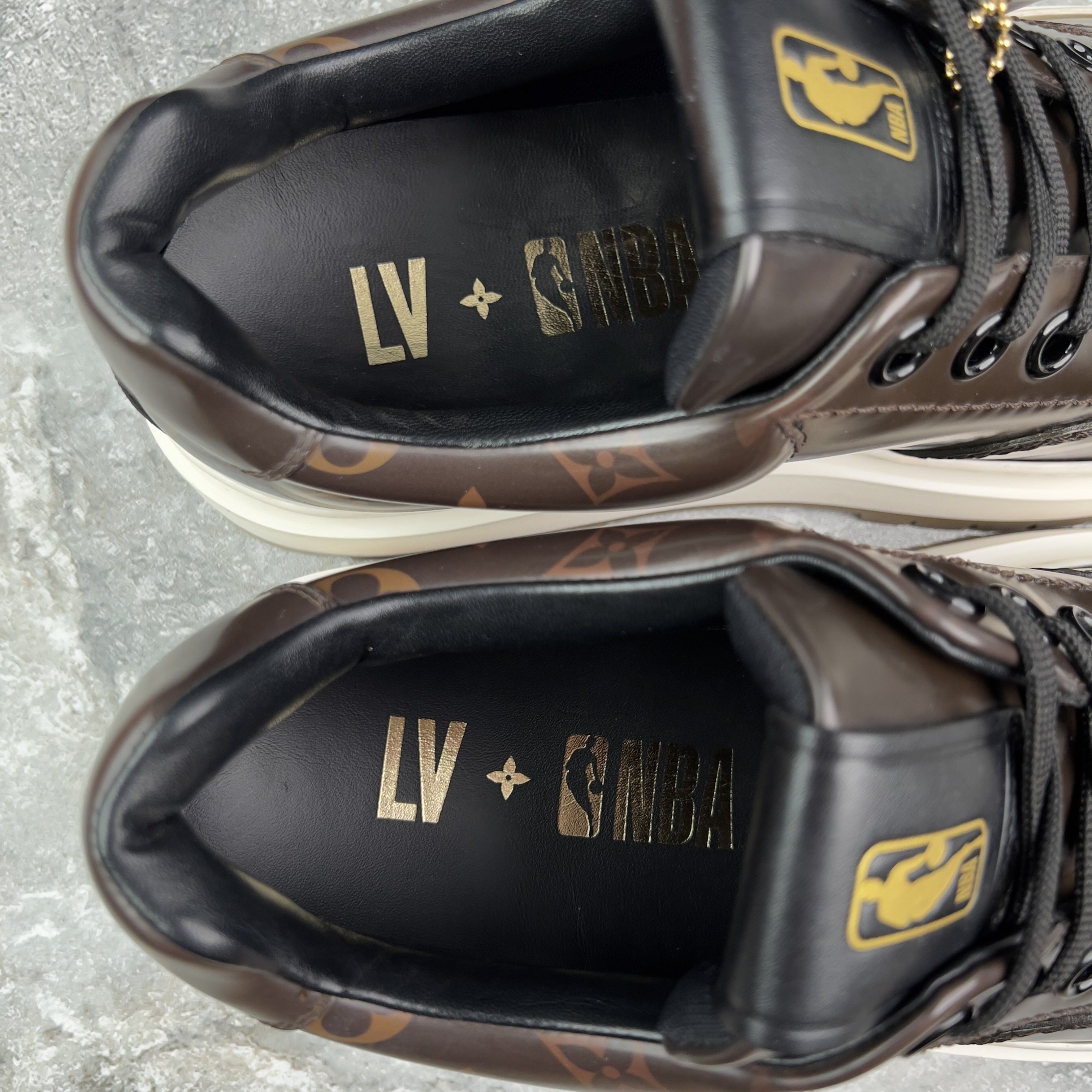 Louis Vuitton LV x NBA Abbesses Derby Sneakers Monogram Patent Leather Size US 8 / EU 41 - 10 Thumbnail