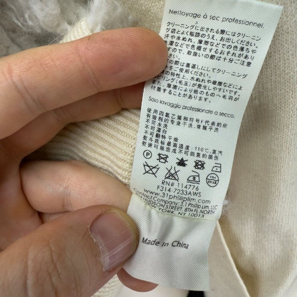 3.1 Phillip Lim PHILLIP LIM Designer White Cream Turtleneck Sweater Size S Size XS / US 0-2 / IT 36-38 - 9 Thumbnail