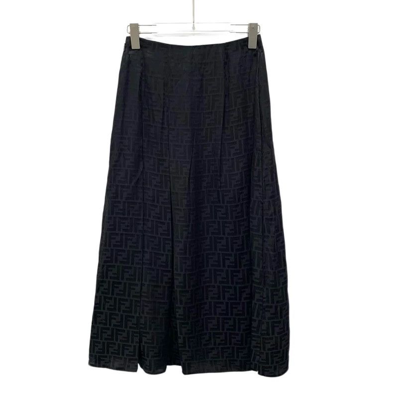 Fendi FENDI Black logo jacquard full-print mulberry silk casual Size 42" / US 20 - 2 Thumbnail