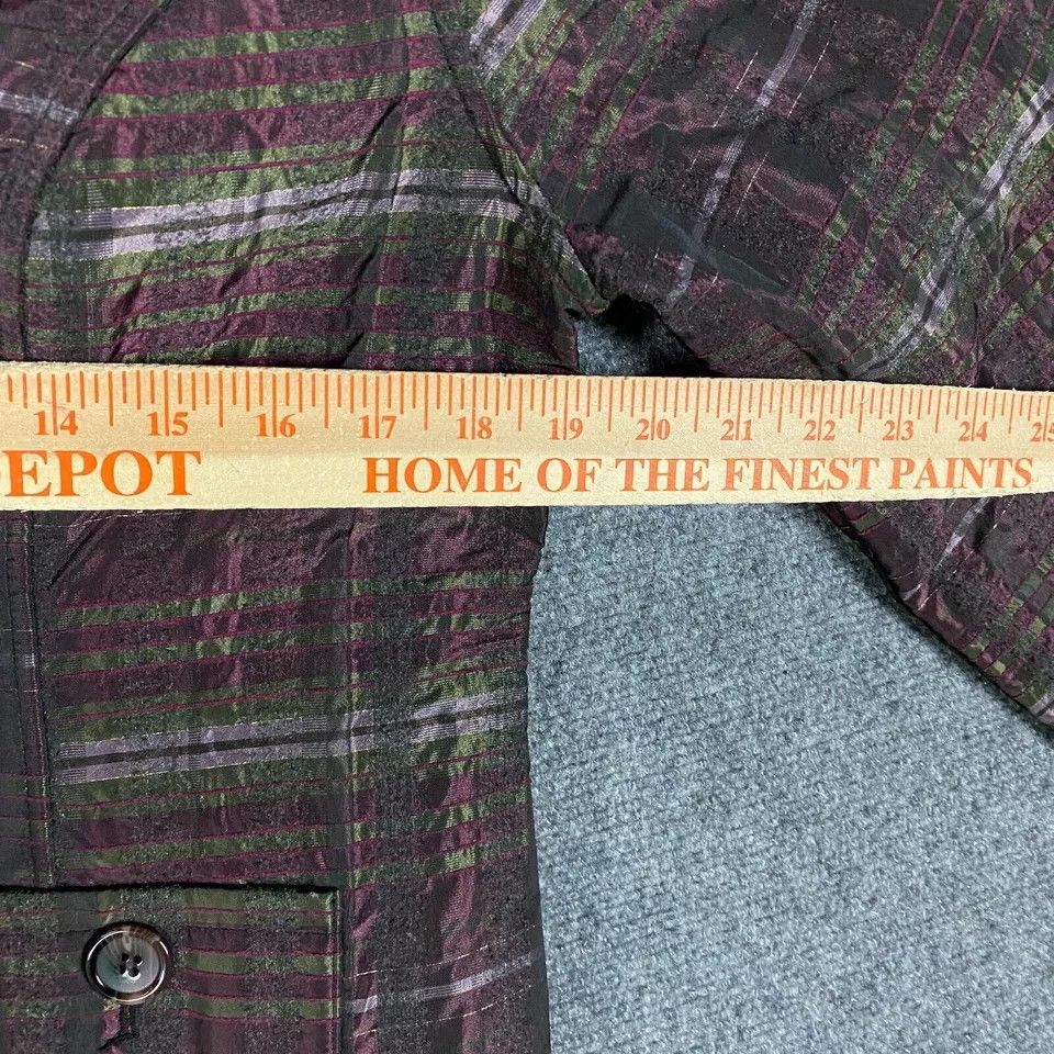 Chicos Chico's Coat Women's Size 1 Fur Collar Lined Striped Size XS / US 0-2 / IT 36-38 - 4 Thumbnail