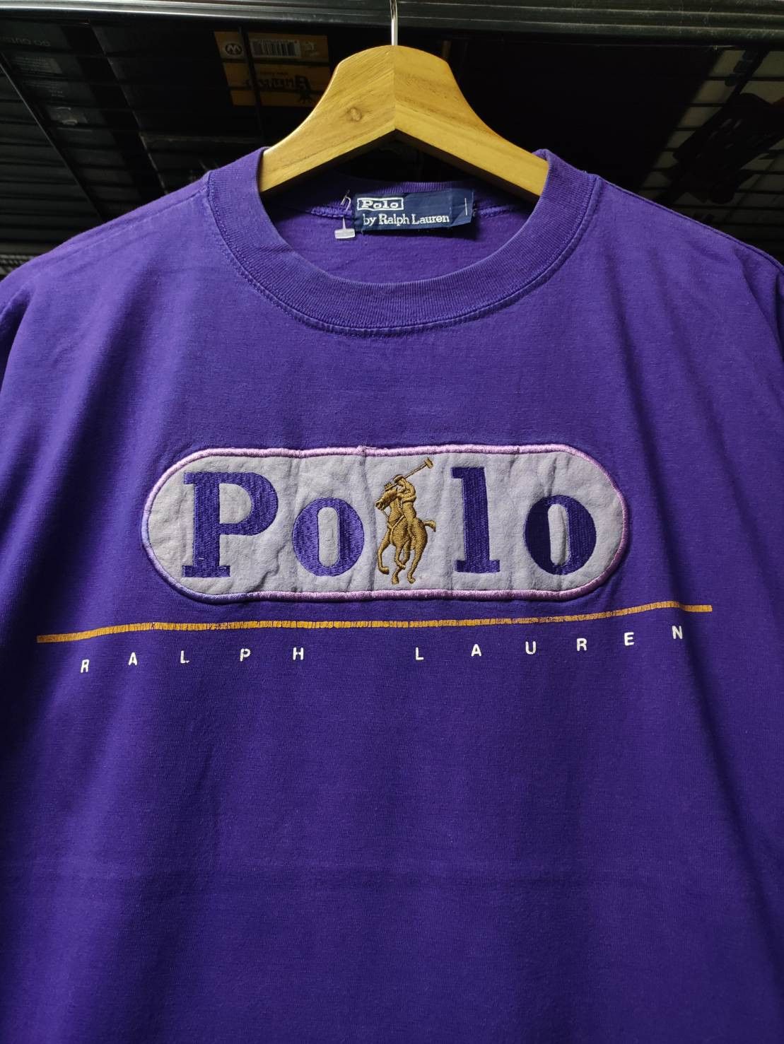 Polo Ralph Lauren Vtg 90's Polo Ralph Lauren Embroidery Pattern Logo T-Shirt Size US L / EU 52-54 / 3 - 1 Thumbnail