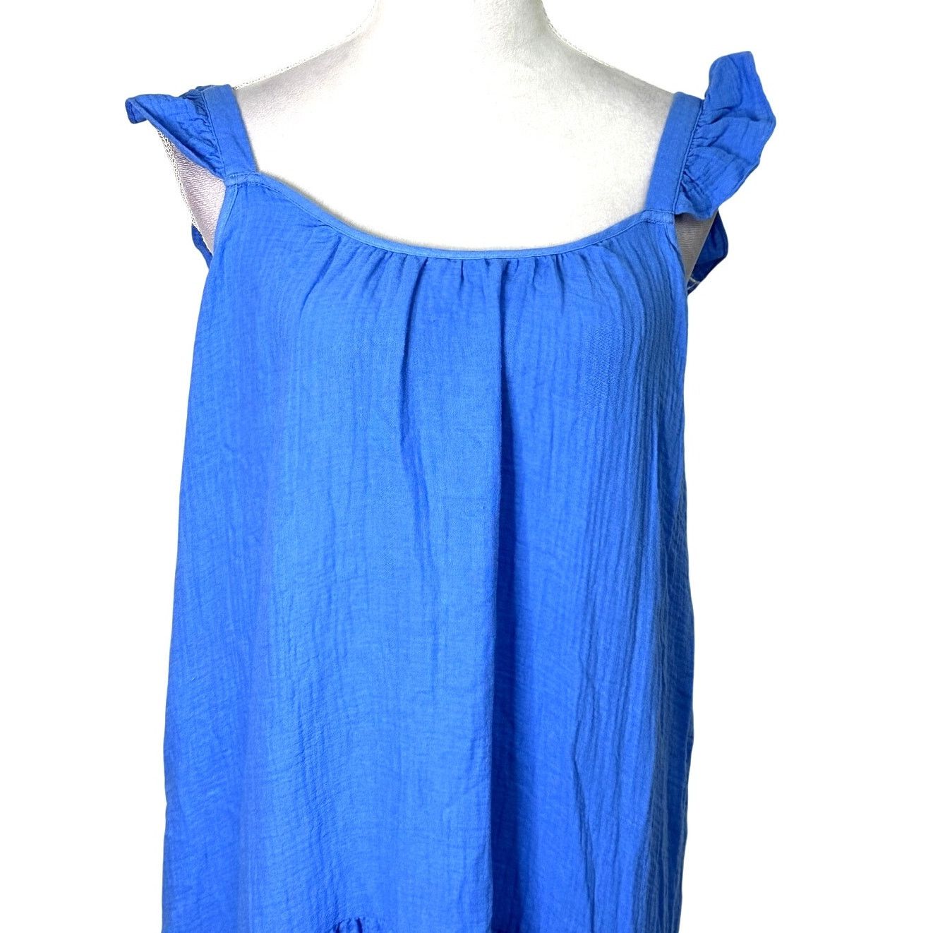 Steve Madden Steve Madden Maxi Dress Ruffled Flutter Straps Blue M NWOT Size M / US 6-8 / IT 42-44 - 3 Thumbnail