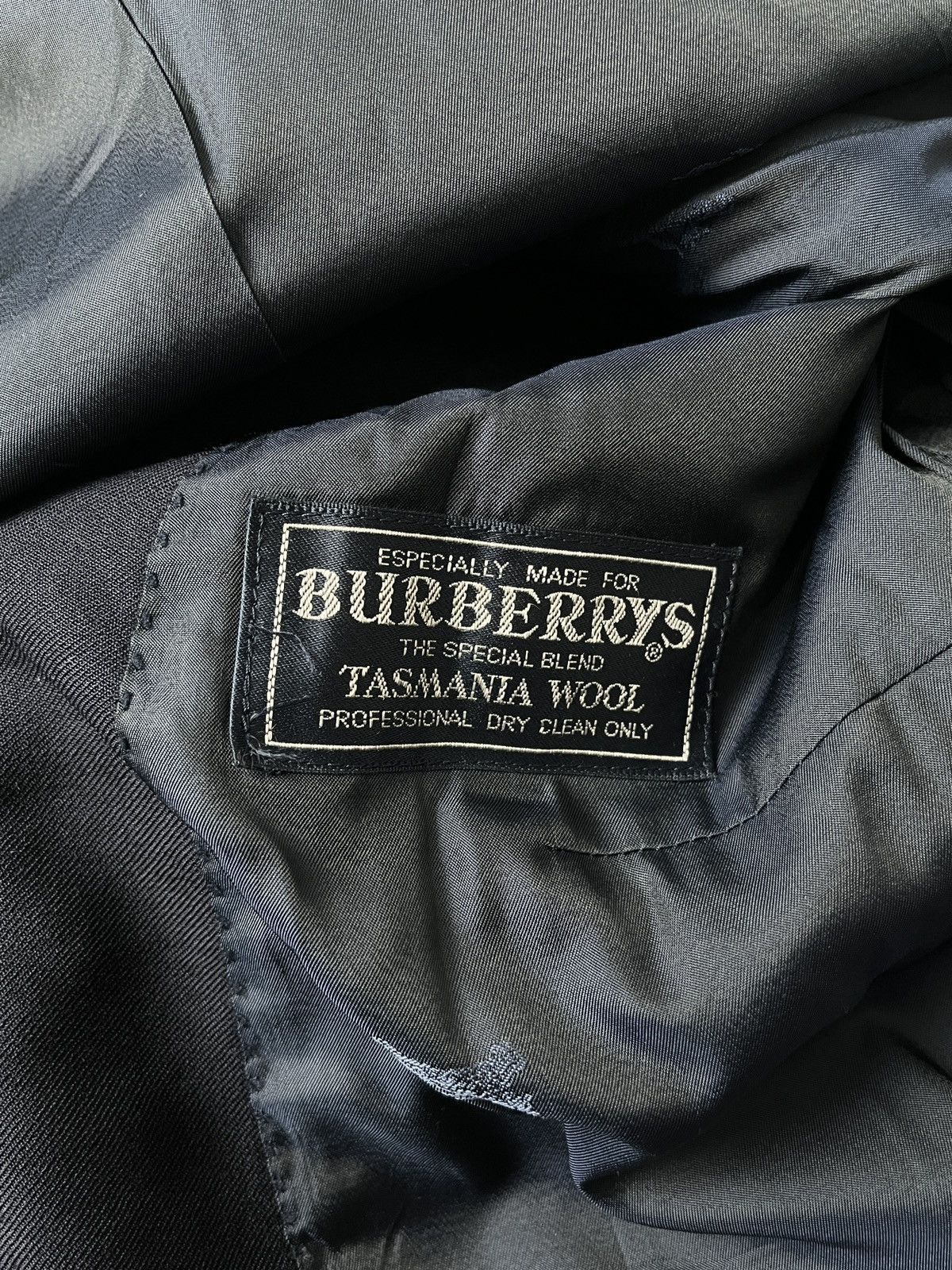 Burberry 80s Burberrys Black Tasmania Wool Blazer Size 44R - 8 Thumbnail