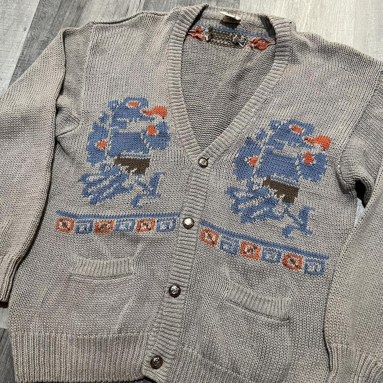 Other ACA Knit Light Grey Cardigan Southwestern Crest Sweater Size US L / EU 52-54 / 3 - 2 Thumbnail