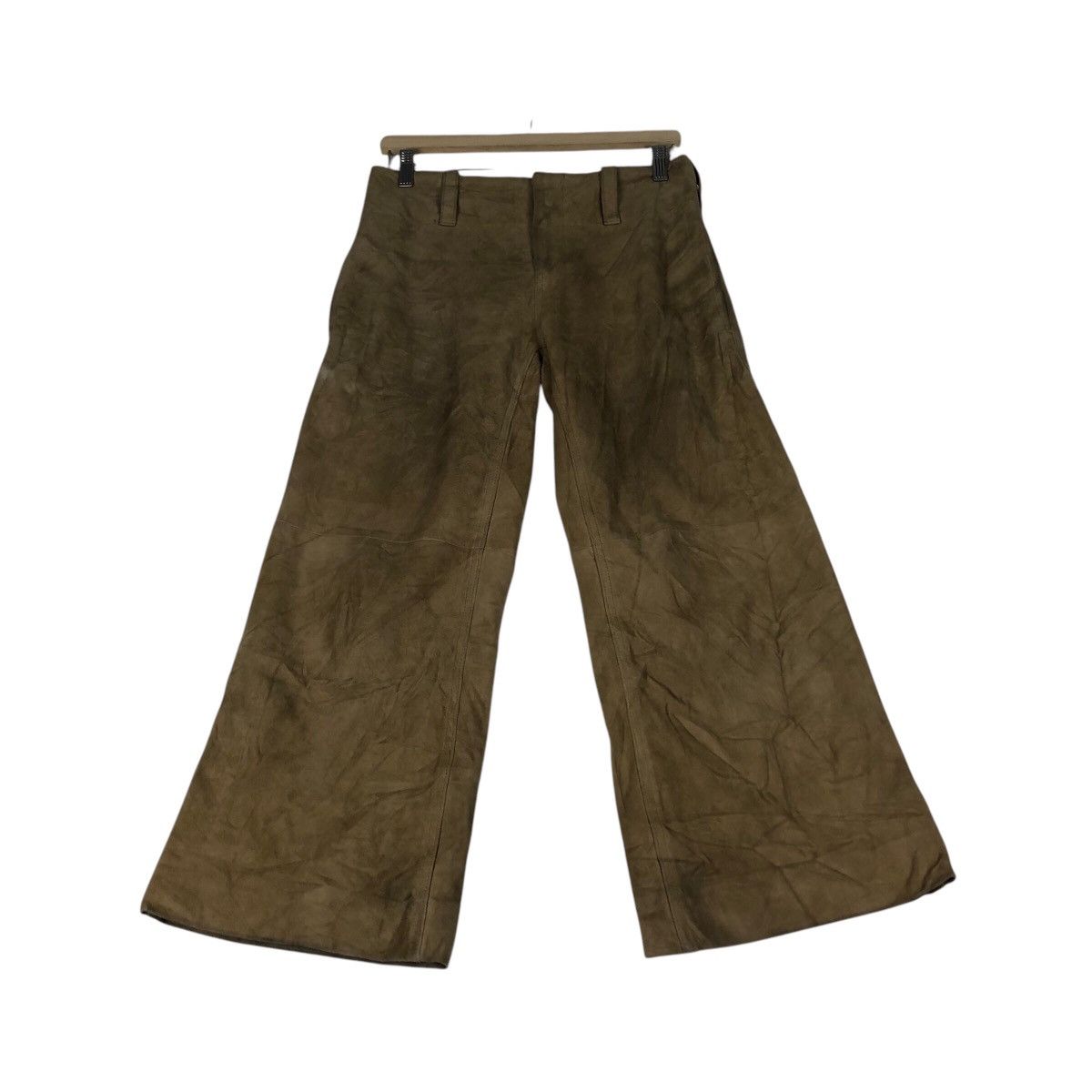 Ralph Lauren Archival Ralph Lauren Suede Leather Wide Leg Pants Size US 30 / EU 46 - 3 Thumbnail