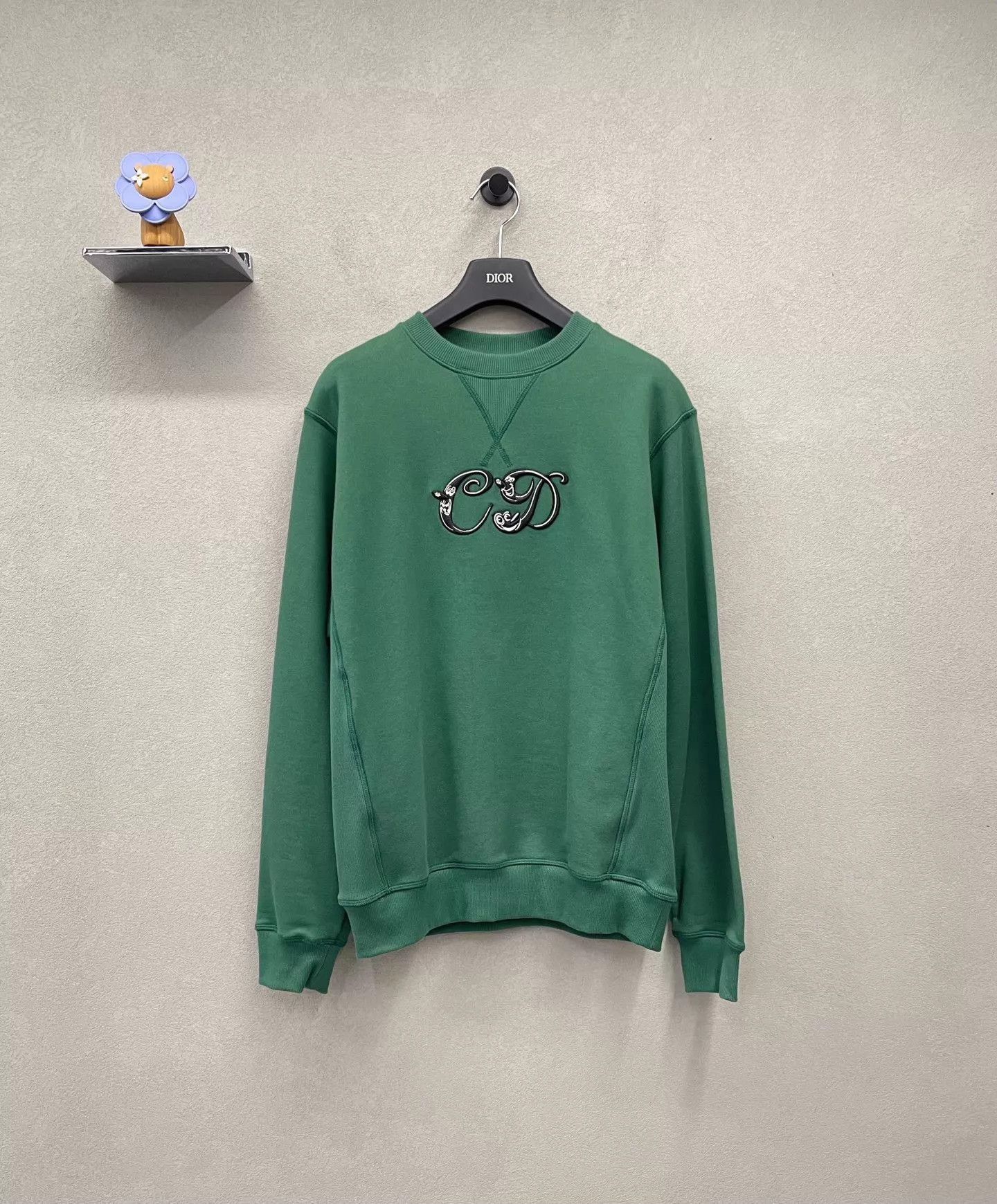 Dior Green Embroidered Long Sleeve Sweatshirt Size US S / EU 44-46 / 1 - 1 Thumbnail