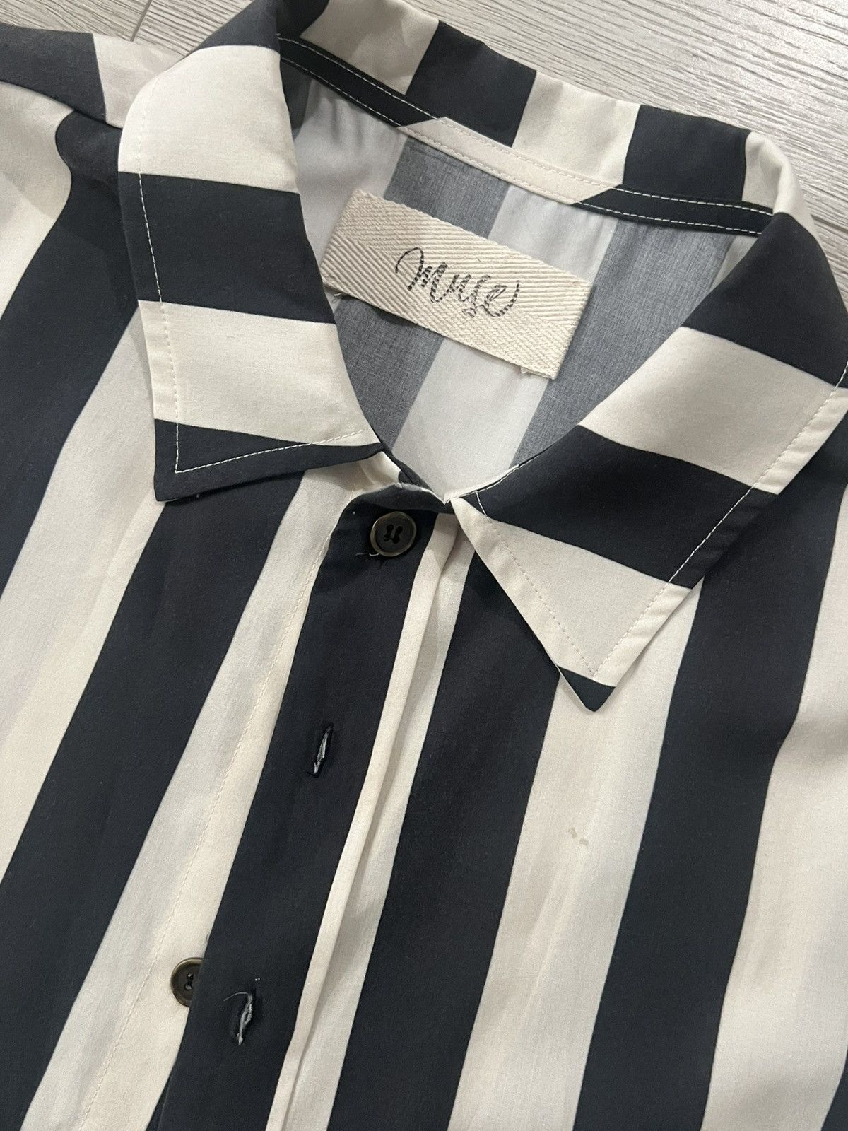 Vintage Muse Stripe Set Shirt 100% Lyocell Size XS / US 0-2 / IT 36-38 - 2 Thumbnail