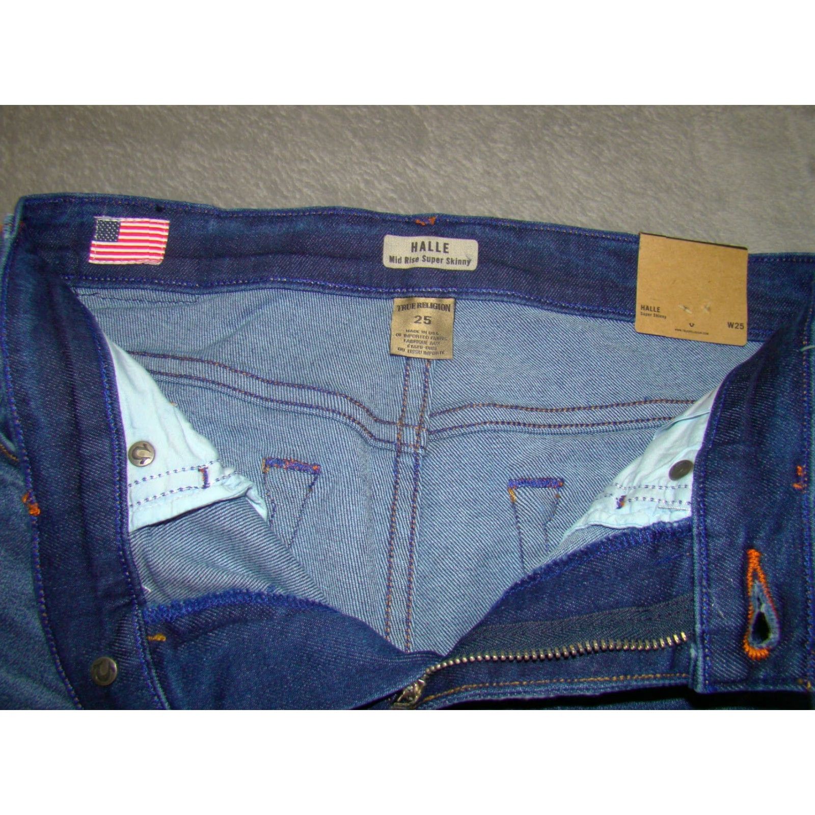 True Religion NWT True Religion Womens Jeans Halle Mid-Rise Super-Skinny 25 Blue Denim Cotton Blend Womens Christmas Gift Mens? Size 42" / US 20 - 6 Thumbnail