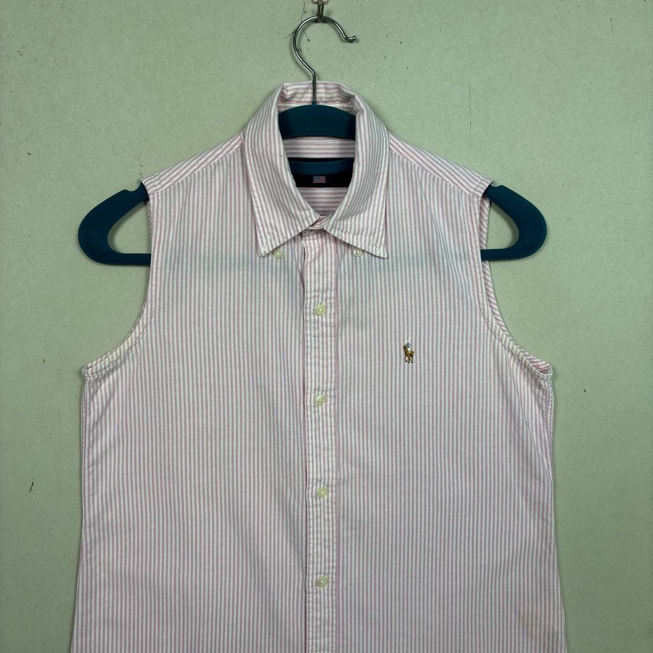 Polo Ralph Lauren VTG 90s Ralph Lauren Polo Sport Sleeveless Pinstripe Shirt Size M / US 6-8 / IT 42-44 - 3 Thumbnail