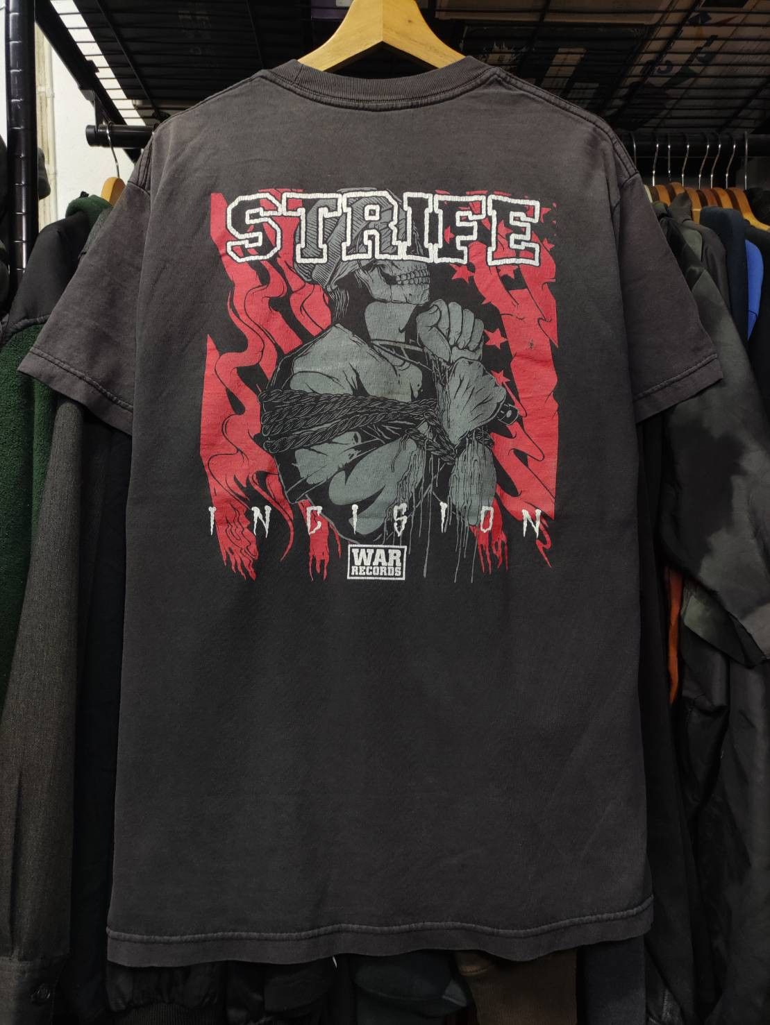 Band Tees Vtg Strife " Incision " War Records Album Promo T-Shirt Size US L / EU 52-54 / 3 - 8 Thumbnail
