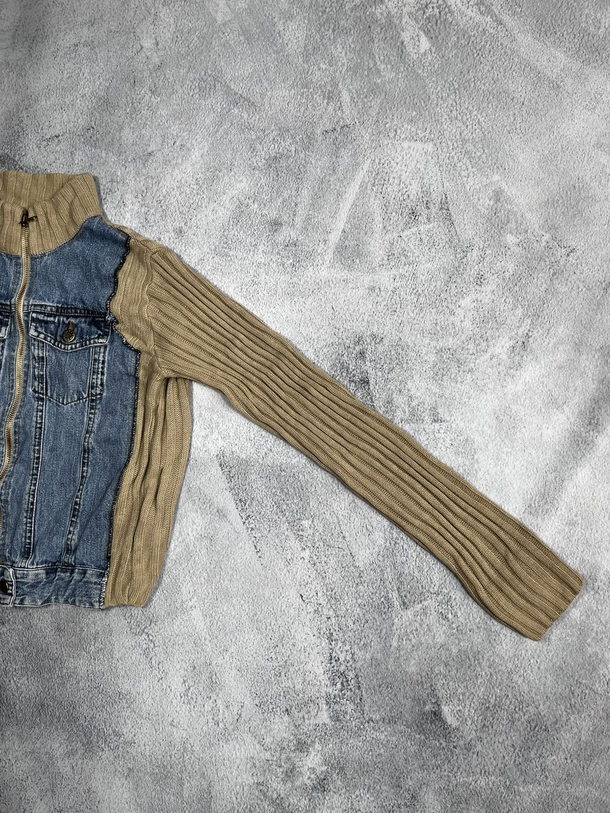 Vintage Vintage Y2K Faded denim knitted zip jacket Japanese M Size M / US 6-8 / IT 42-44 - 3 Thumbnail