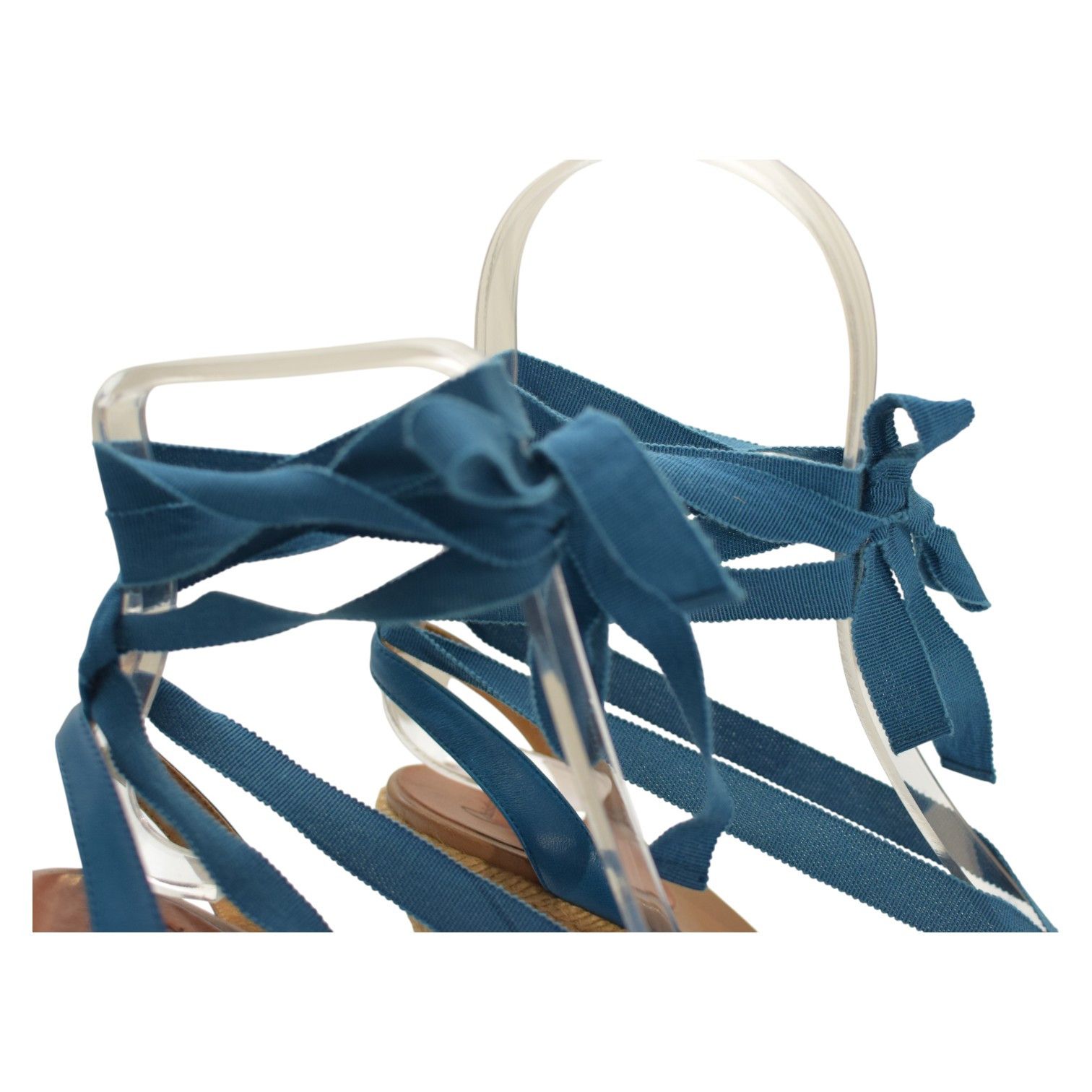Christian Louboutin Christian Louboutin Blue Ankle Tie Up Espadrille Wedge Size US 8 / IT 38 - 9 Thumbnail