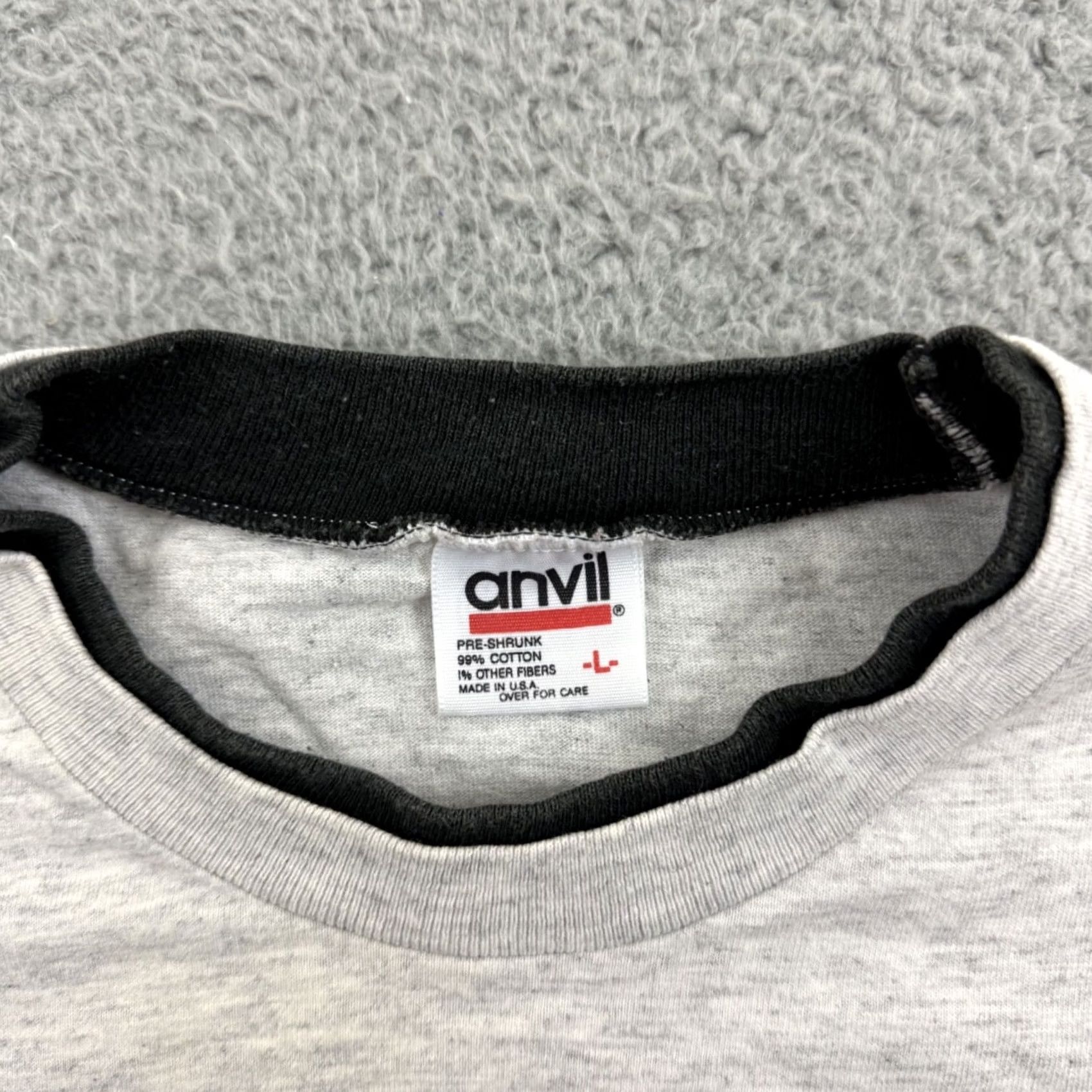Anvil VINTAGE Coca Cola Shirt Mens Large Gray 1990s USA Anvil Knit Cotton Short Sleeve Crew Neck Logo Baseball Pop Adventure Time Mens Shirts Size US L / EU 52-54 / 3 - 5 Thumbnail