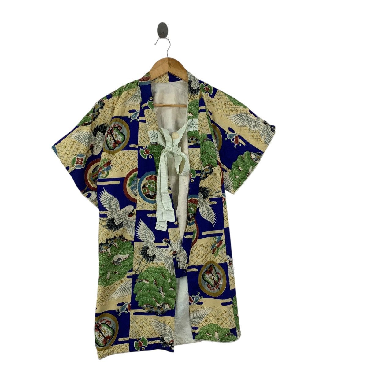 Vintage Vintage 70s KIMONO JAPAN SEIGAIHA CRANE Traditional Geisha Size S / US 4 / IT 40 - 4 Thumbnail