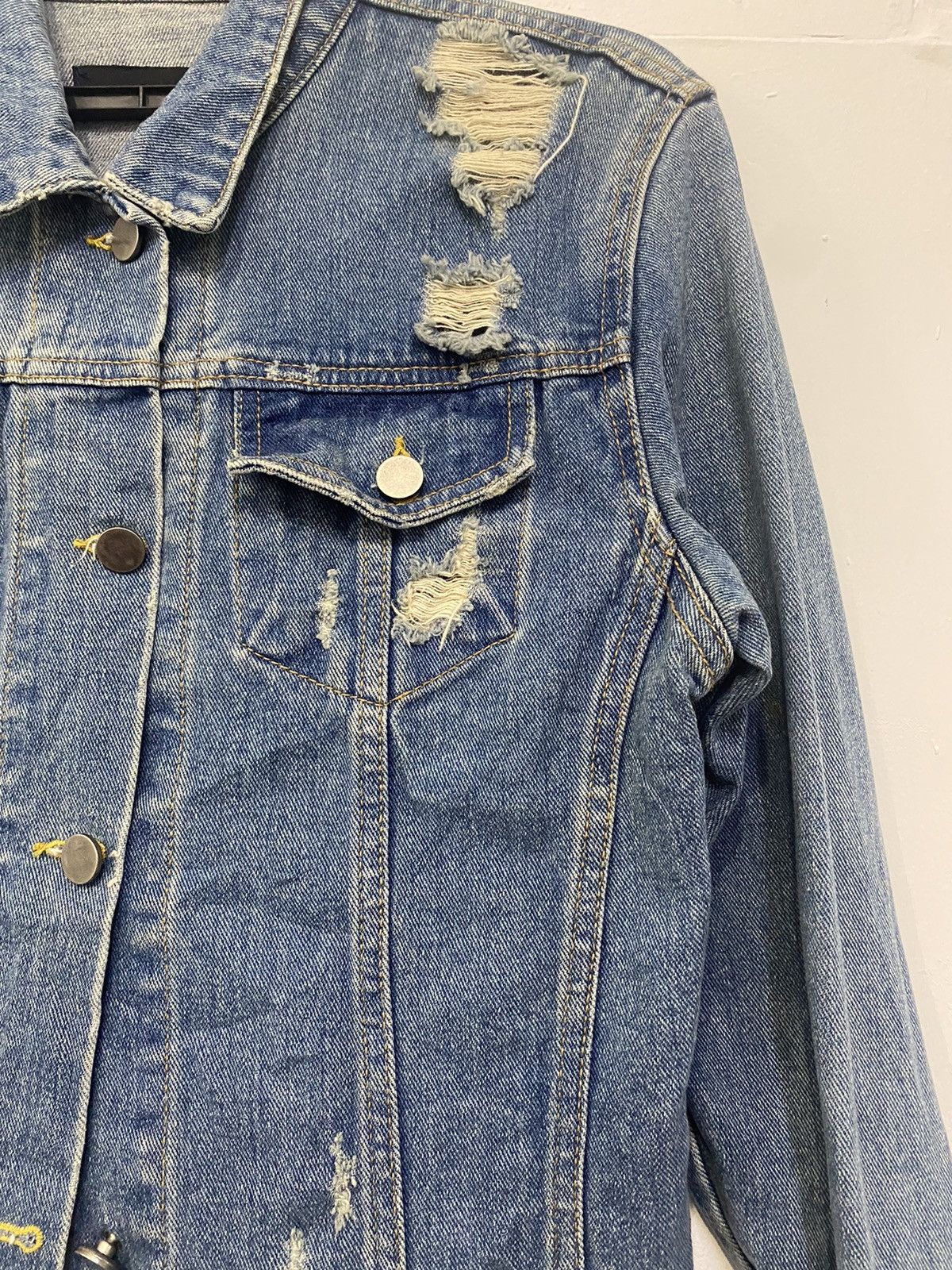 Japanese Brand × Vintage Button up denim rock punk distress crop tank design Size ONE SIZE - 3 Thumbnail