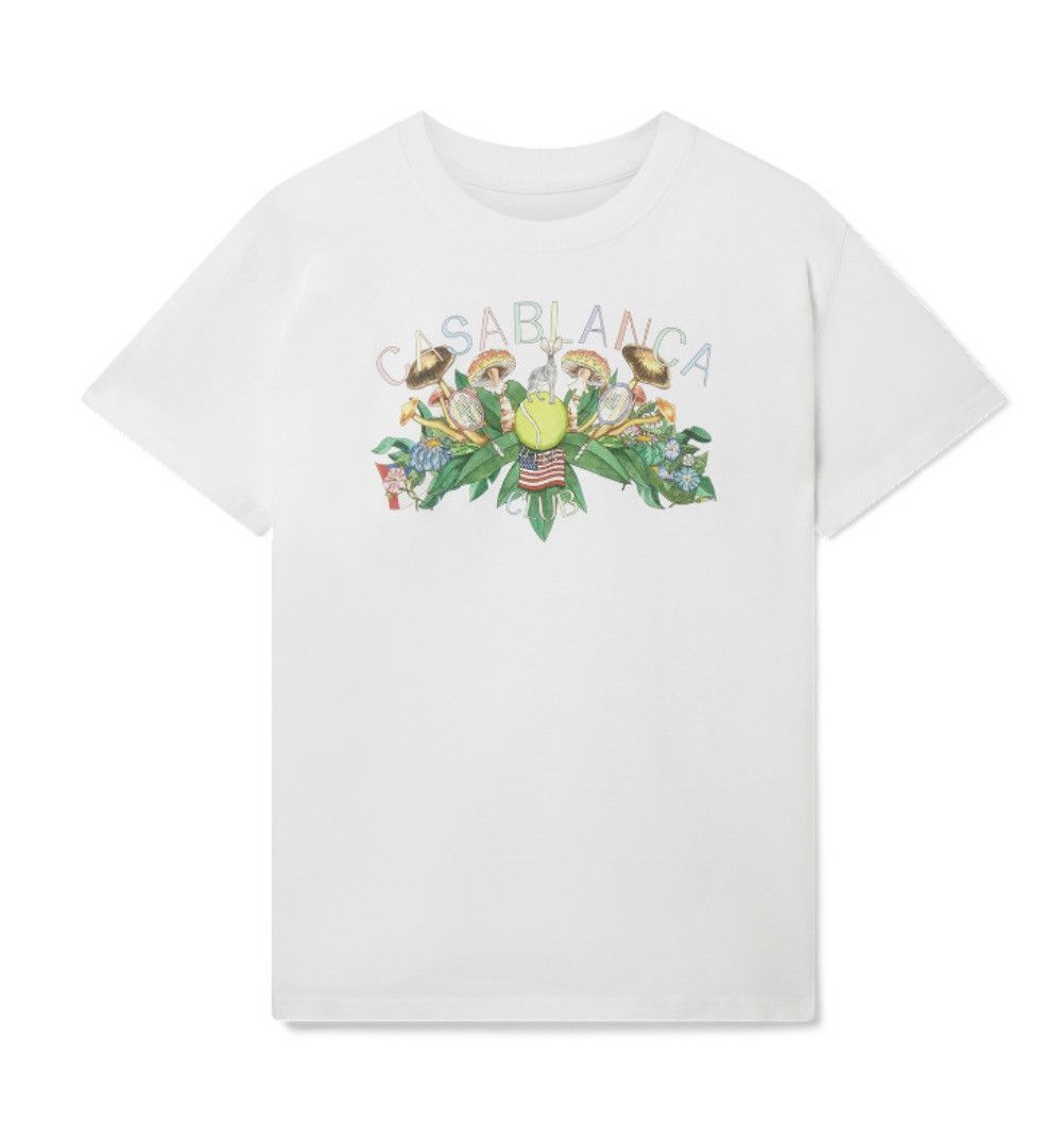 image of Casablanca Palm Springs Tennis Club T-Shirt in White, Men's (Size 2XL)