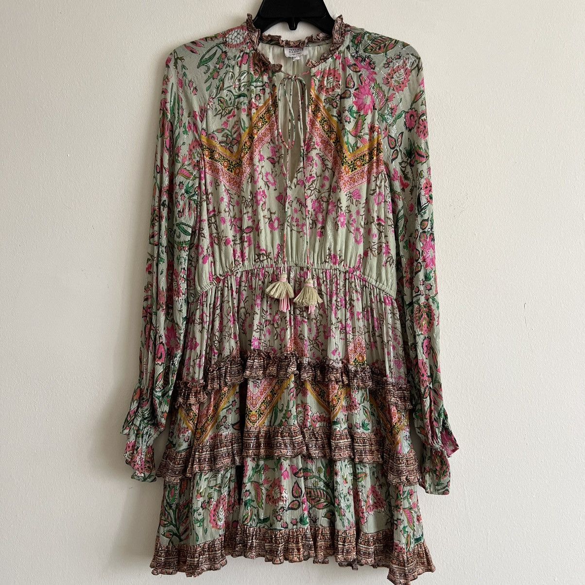 Hemant & Nandita HEMANT AND NANDITA Nora Mini Dress size L viscose C9 Size L / US 10 / IT 46 - 1 Thumbnail