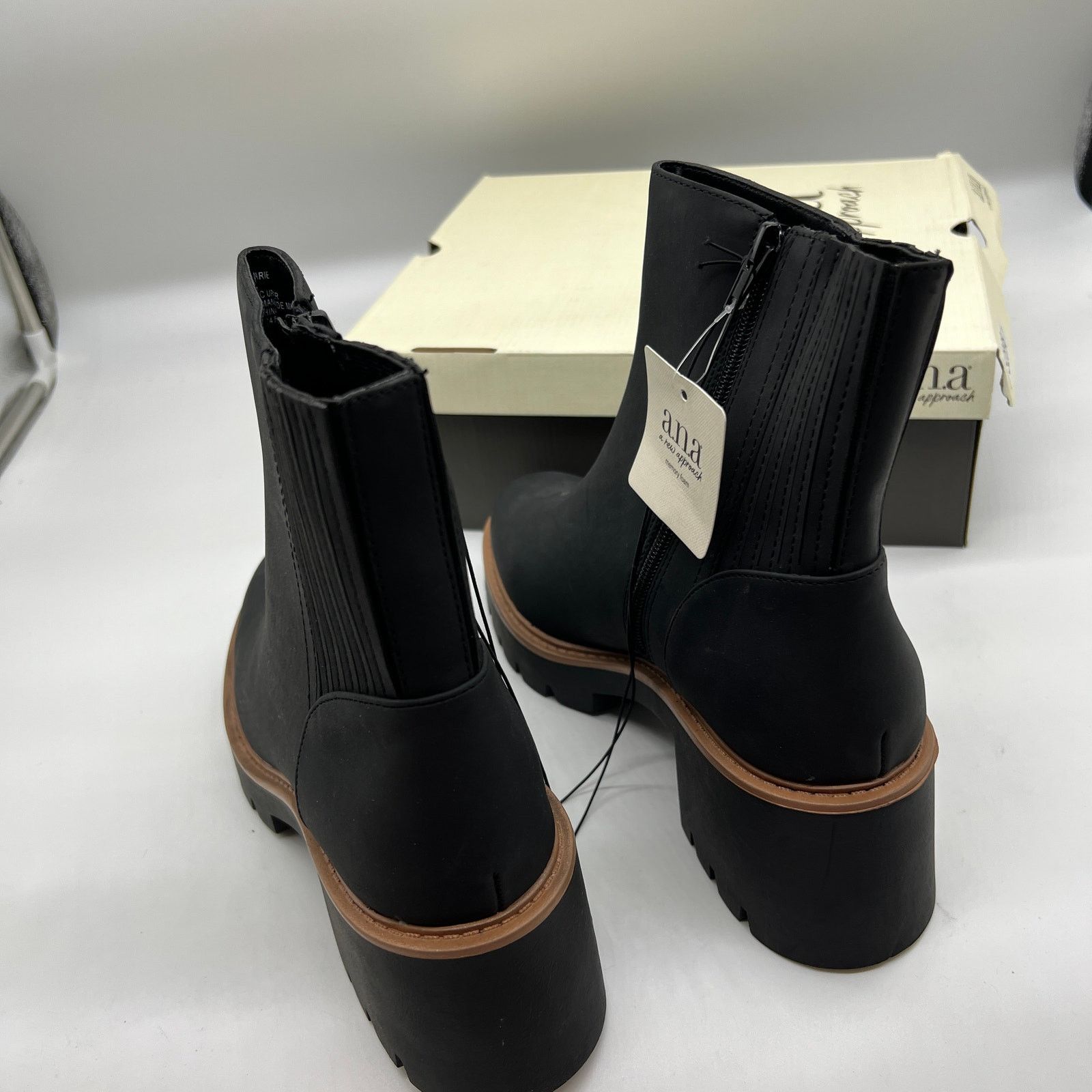 Other a.n.a. Women's 9.5M Black Ankle Boots Platform Lug Size US 9.5 / IT 39.5 - 3 Thumbnail