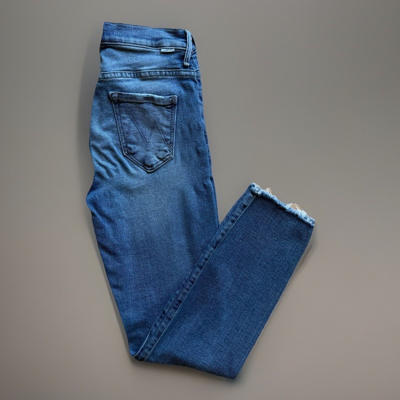 MOTHER Mother Fly Cut Stunner Jeans Women's 25 Blue Fray Glam Boho Size 25" / US 0 / IT 36 - 1 Thumbnail