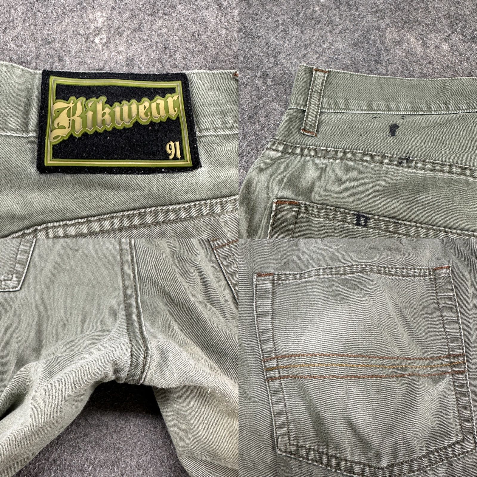 Vintage VINTAGE Kikwear Pants Mens 34x31 Green Chino Relaxed Straight 90s Workwear Mens Size US 34 / EU 50 - 9 Thumbnail