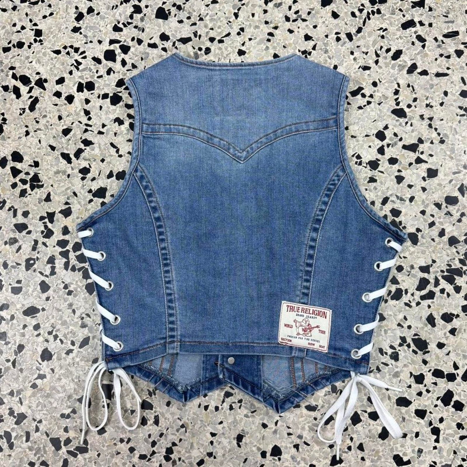 True Religion × Vintage VINTAGE Y2K TRUE RELIGION WOMENS DENIM VEST: Size S / US 4 / IT 40 - 4 Thumbnail