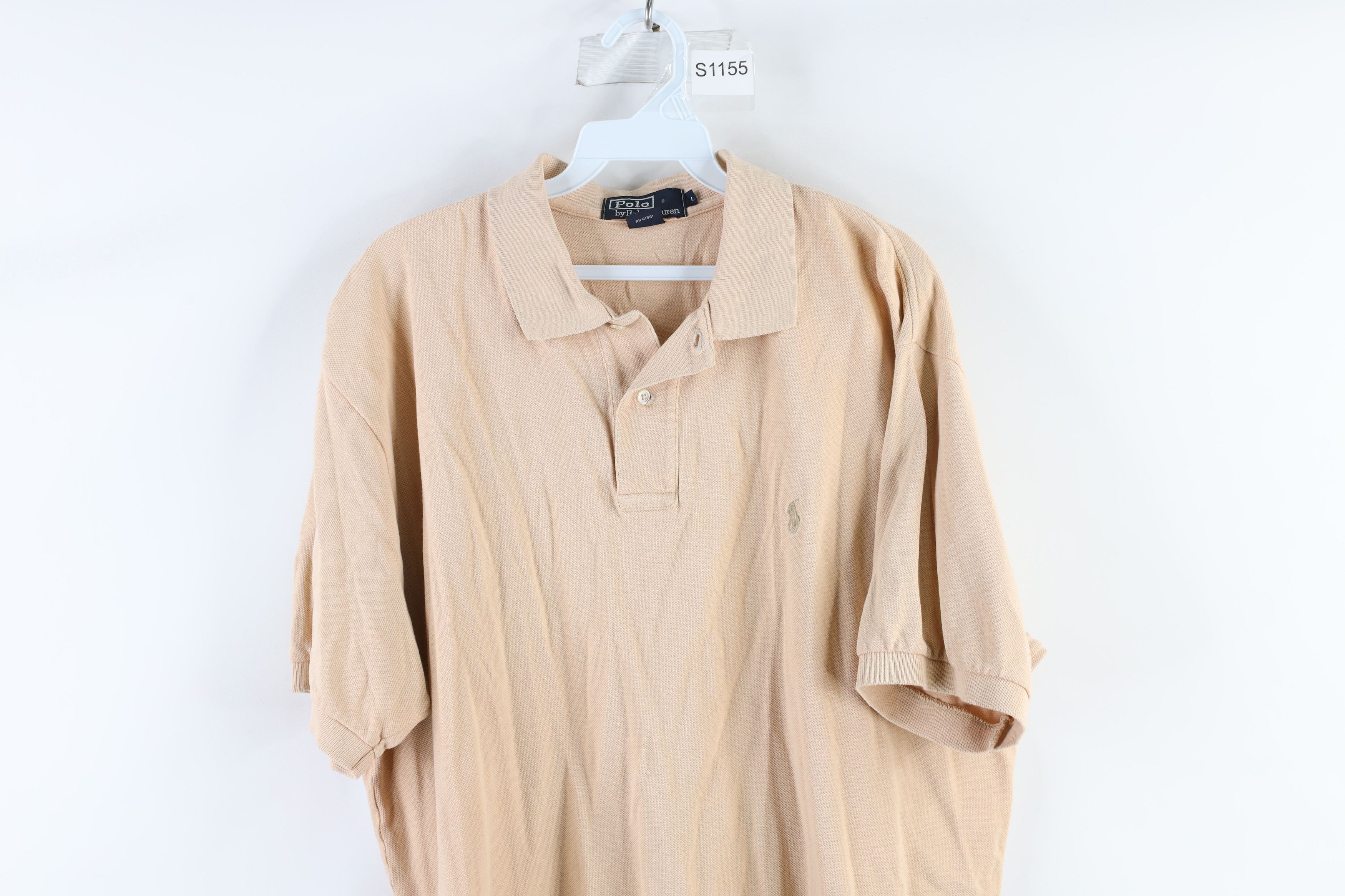 Ralph Lauren Vintage 90s Ralph Lauren Golf Polo Shirt Beige Cotton Size US L / EU 52-54 / 3 - 2 Thumbnail