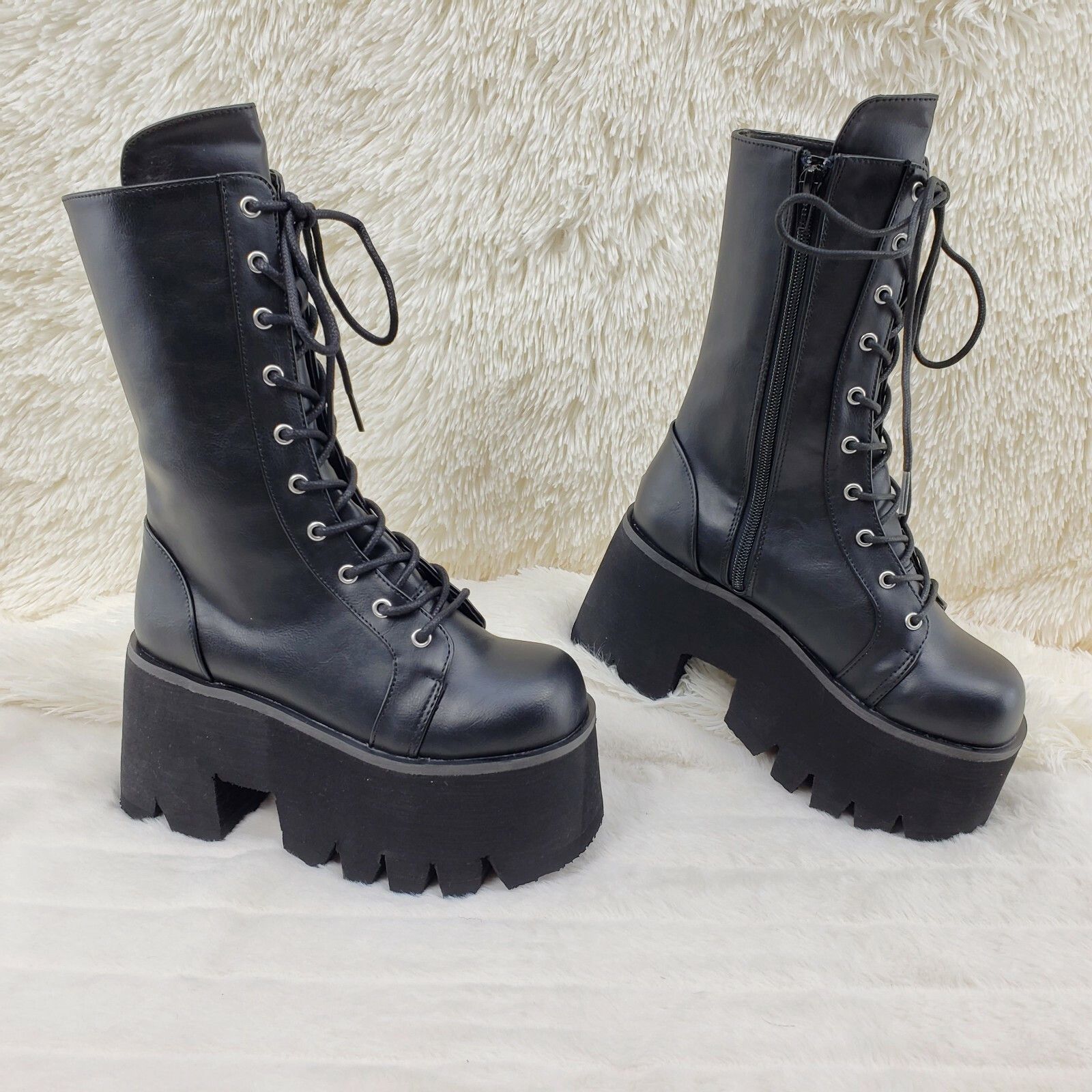 Other DEMONIA Ashes 105 Black Matte 3.5" Platform Heel Combat Goth Size US 9 / IT 39 - 1 Thumbnail