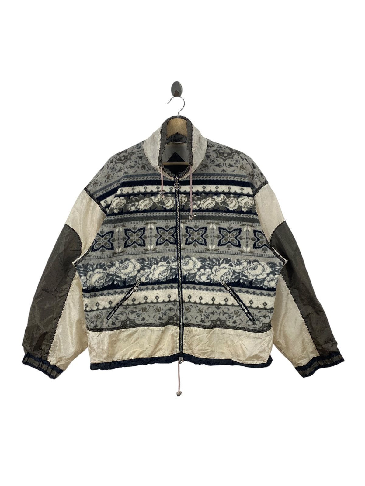 Vintage Vintage ASIX NORDIC Fleece Jacket Full Zip Floral Size L / US 10 / IT 46 - 1 Thumbnail