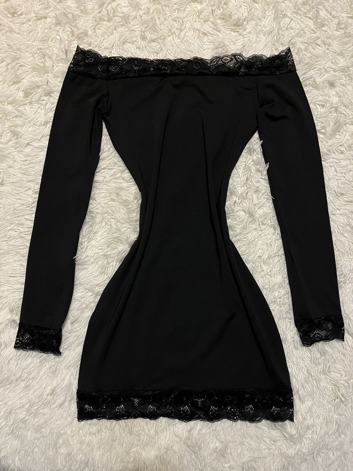 Japanese Brand × Vintage Off shoulder lace trim mini dress Size S / US 4 / IT 40 - 3 Thumbnail