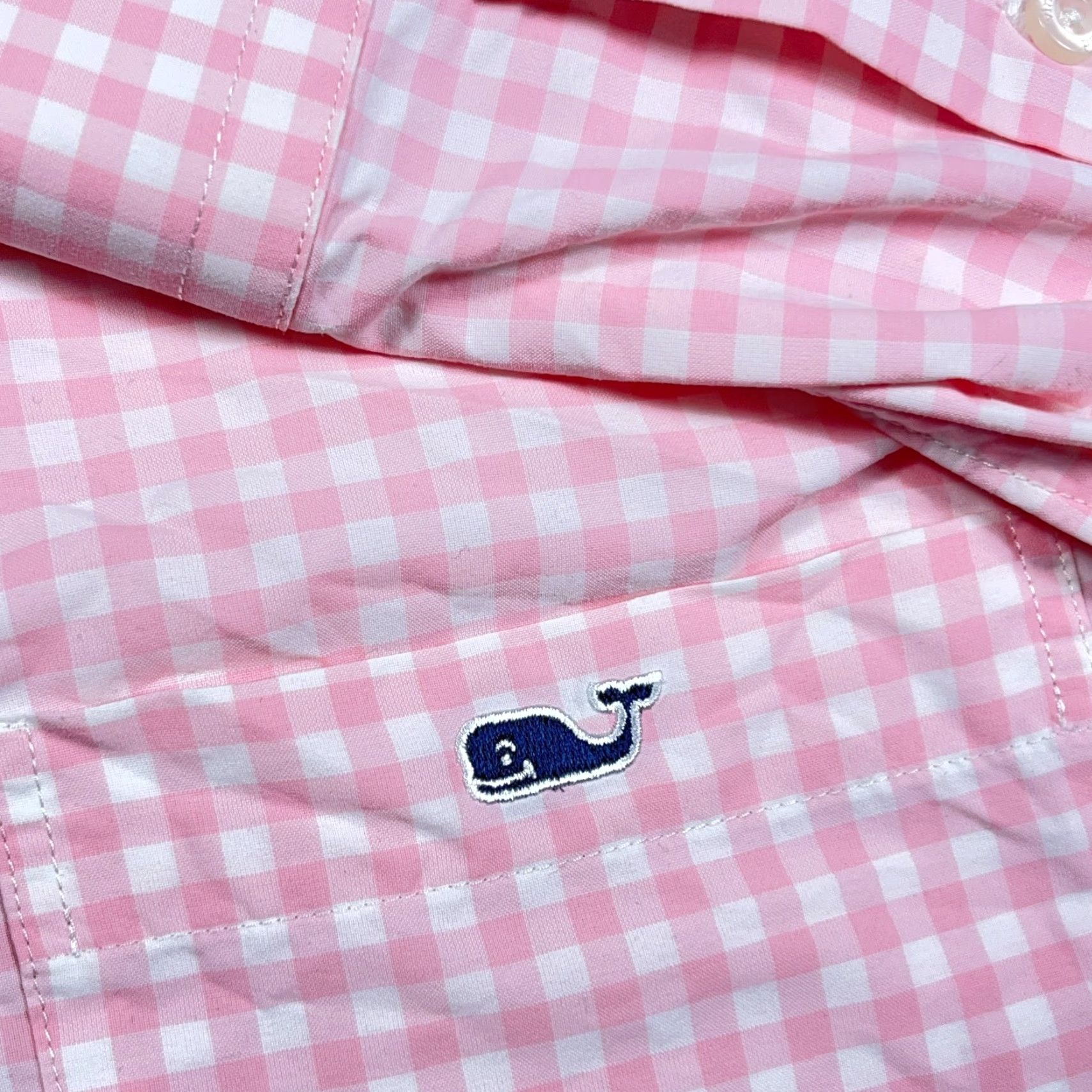 Vineyard Vines VINEYARD VINES Shirt Men Medium Pink Slim Fit Nylon Button Up Performance Check Size US M / EU 48-50 / 2 - 3 Thumbnail