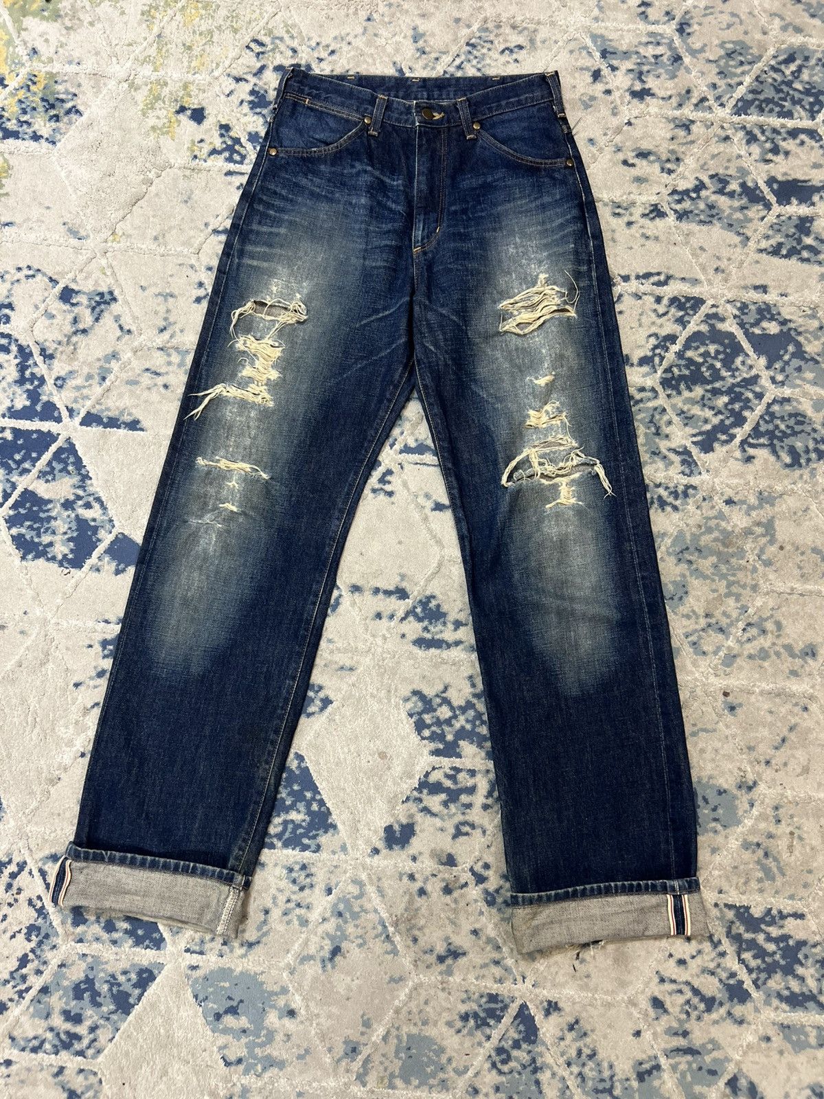 Japanese Brand Vintage 90 Wrangler Selvedge Red Line Jeans Denim Size US 30 / EU 46 - 1 Thumbnail
