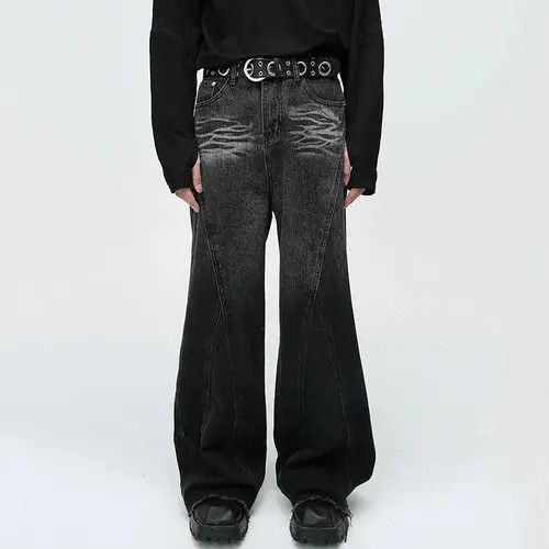 Jean Michiko x Ayami Black Baggy Wide Leg Denim Jeans Size US 32 / EU 48 - 3 Thumbnail