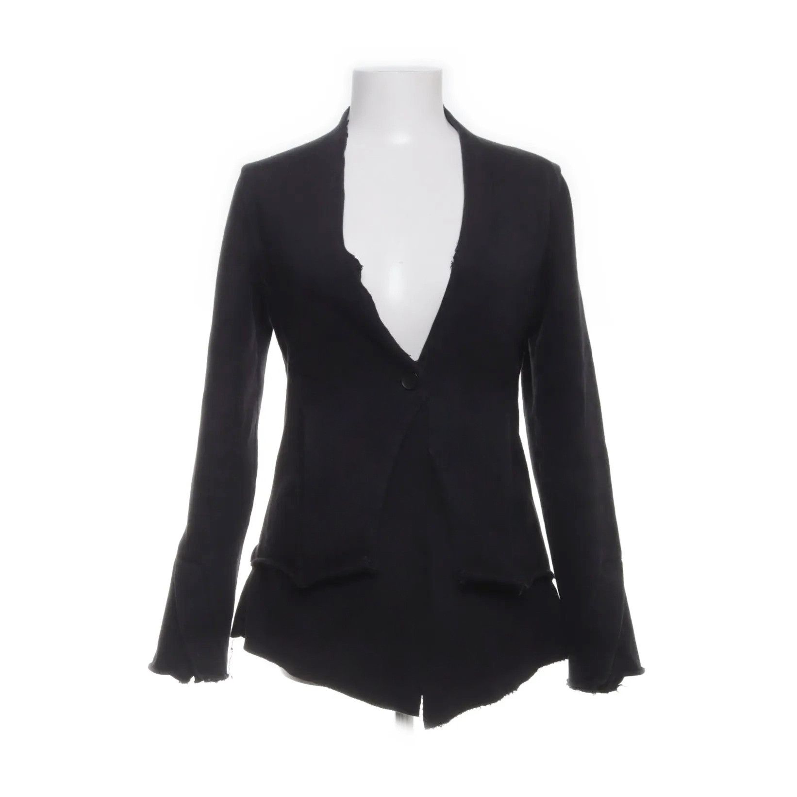 Thom Krom Double-Layer Blazer XS, Black Distressed Cotton Jacket Size XS / US 0-2 / IT 36-38 - 1 Thumbnail