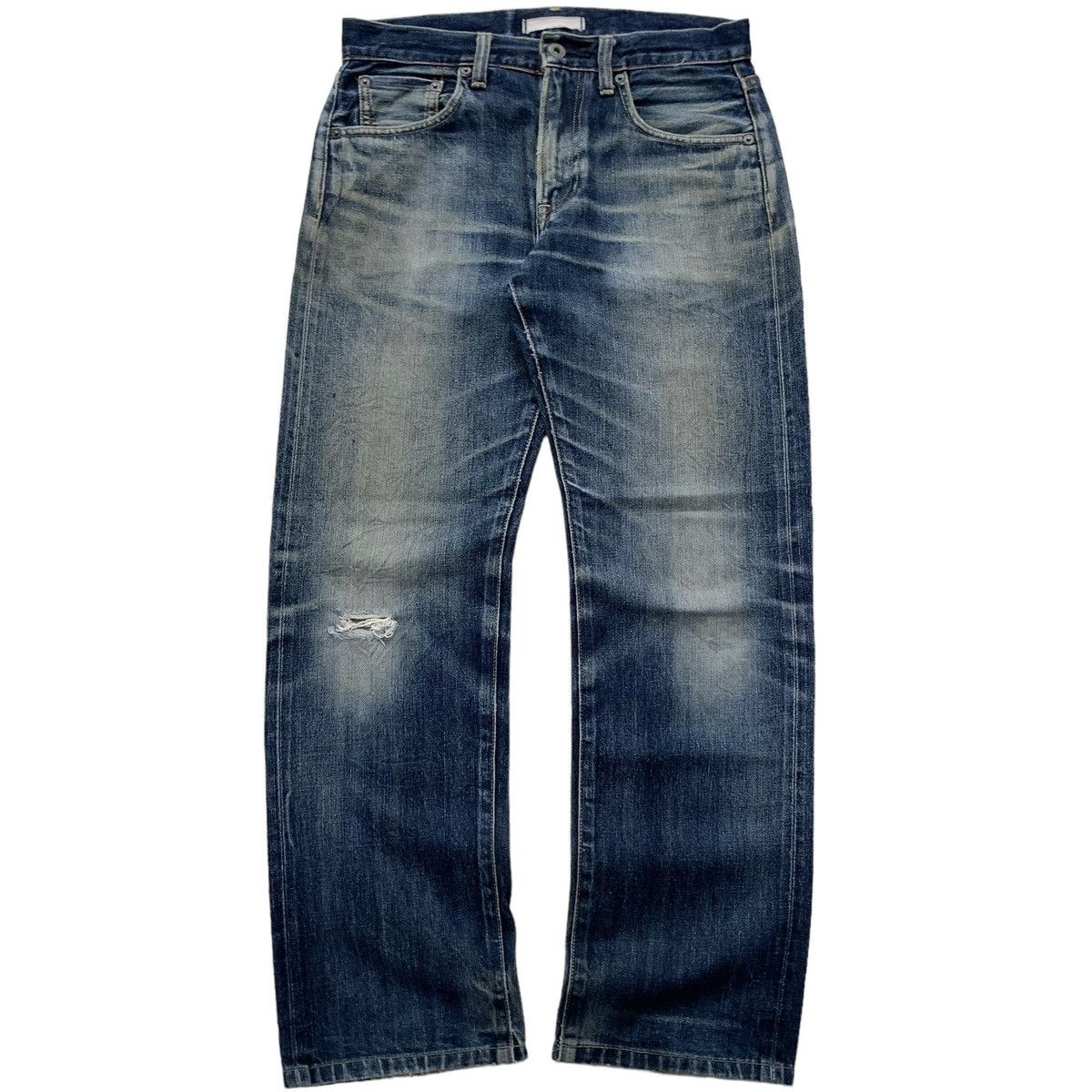 Vintage Rare Japanese Brand Uniqlo Selvedge MudWash Distressed Jeans Size US 30 / EU 46 - 1 Thumbnail
