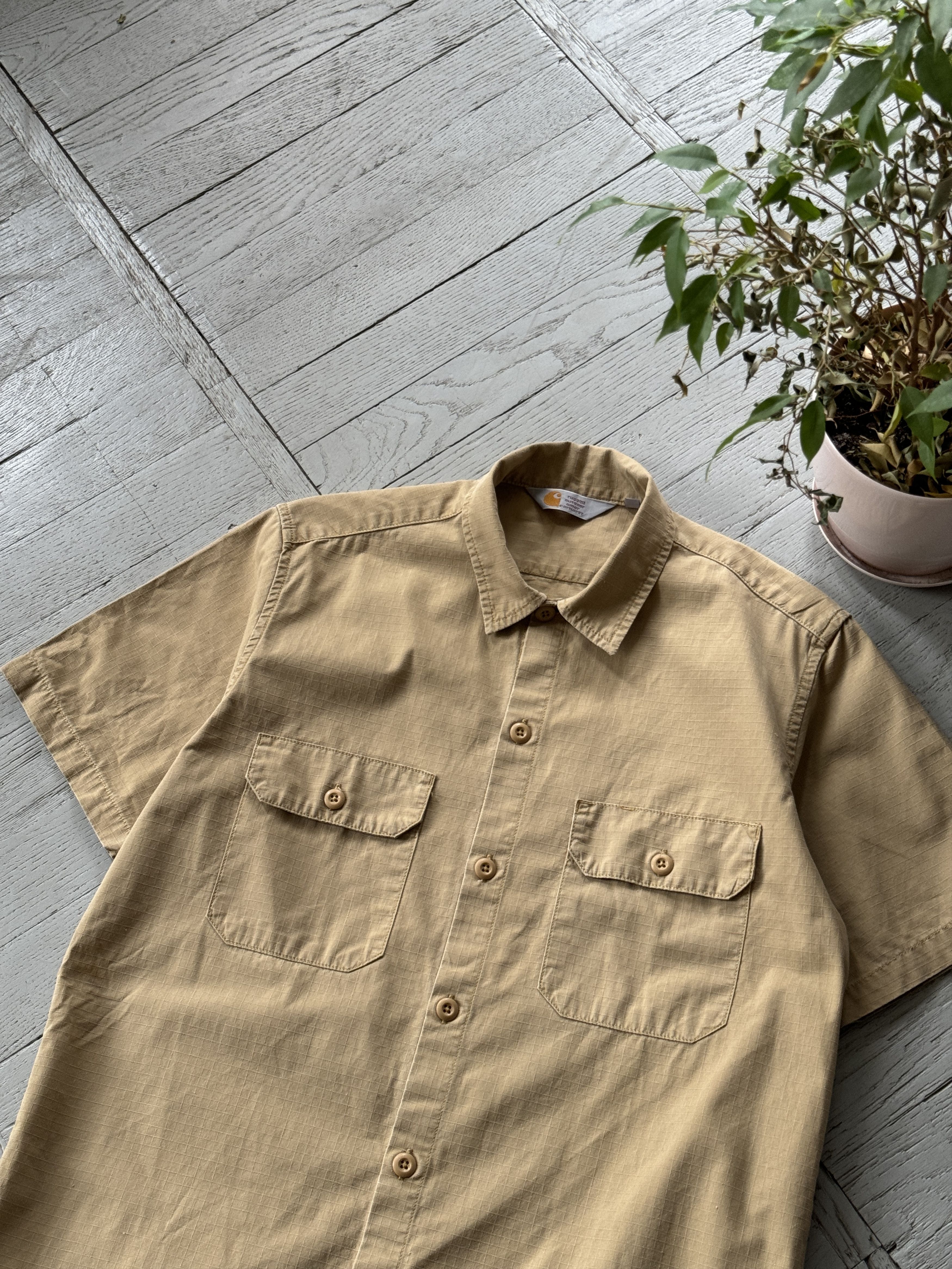 Carhartt × Carhartt Wip × Vintage Vintage Carhartt Mission Short Sleeve Button Up Shirt Size US M / EU 48-50 / 2 - 2 Thumbnail