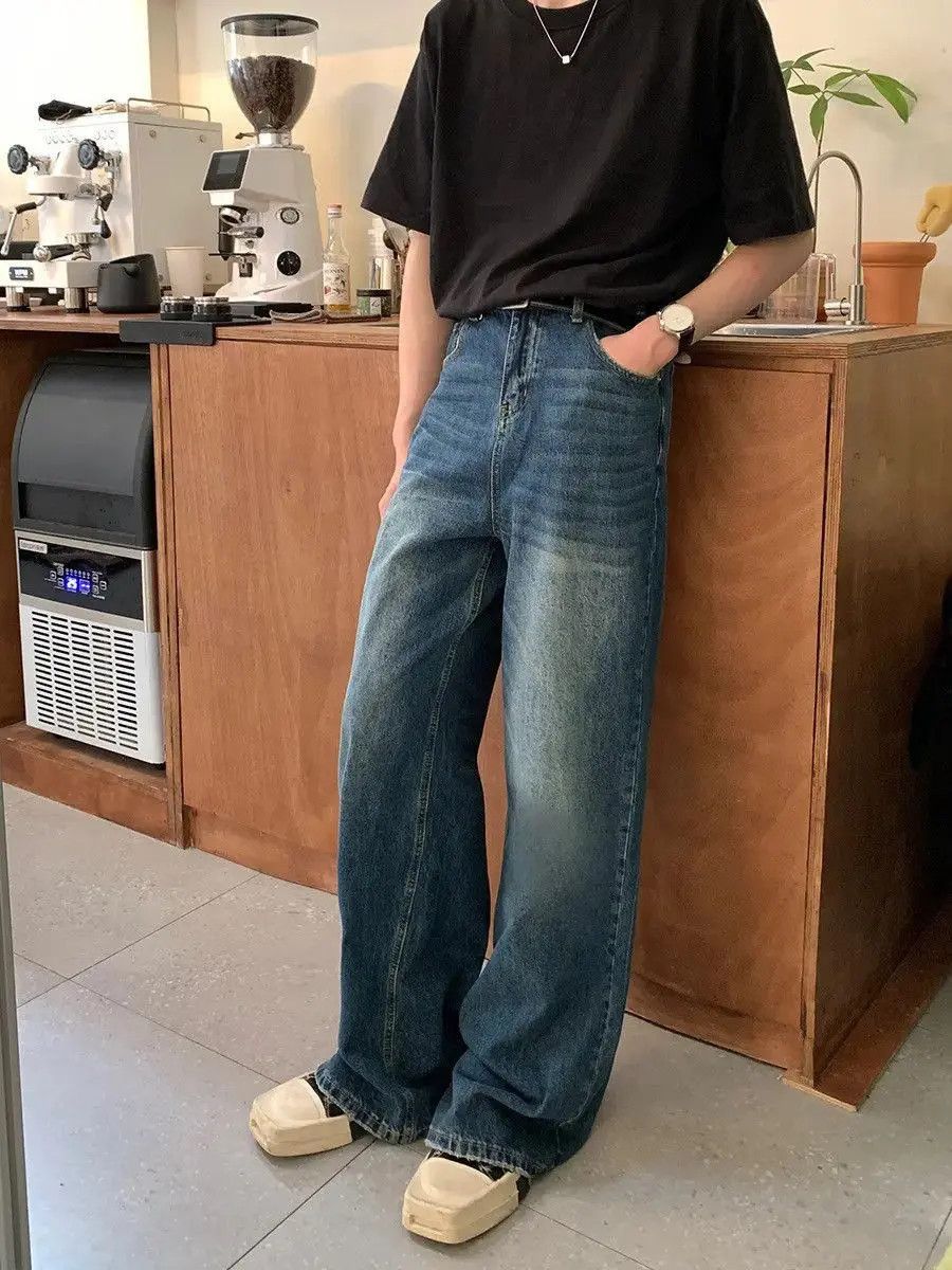 Japanese Brand Retro casual wide leg high street jeans Size US 32 / EU 48 - 5 Thumbnail