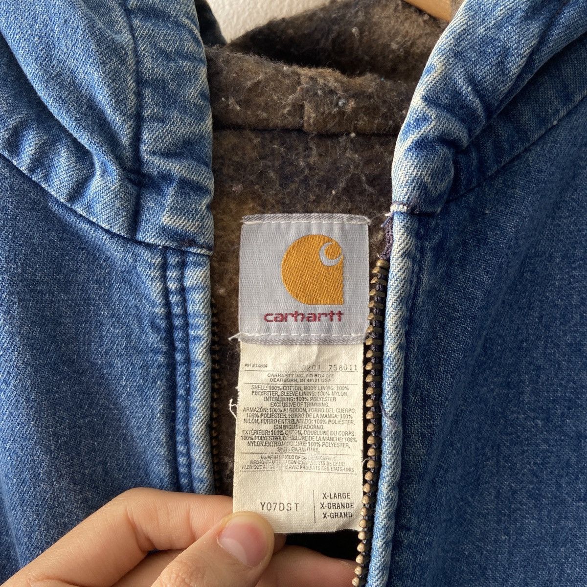 Carhartt × Vintage Carhartt Blue Denim Vintage Active Jacket Y07 DST Size US S / EU 44-46 / 1 - 6 Thumbnail