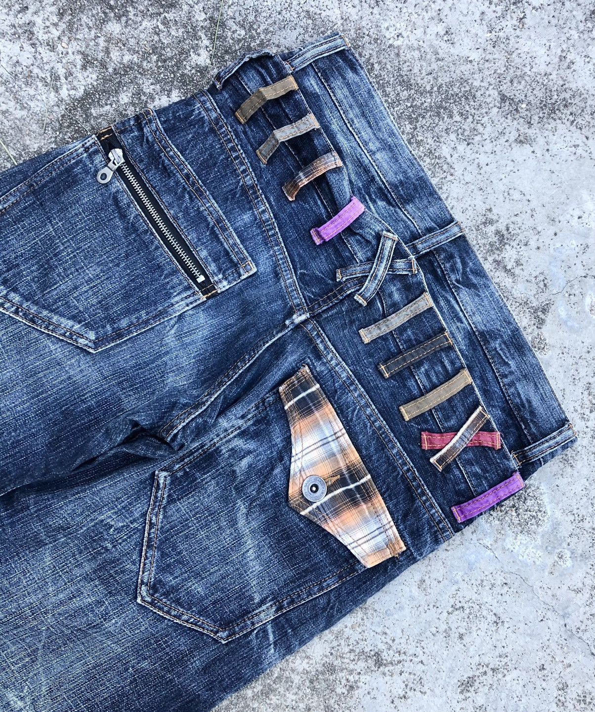 Japanese Brand DOUBLE WAIST WASHED BLUE SIRMIONE DENIM Size US 31 - 6 Thumbnail