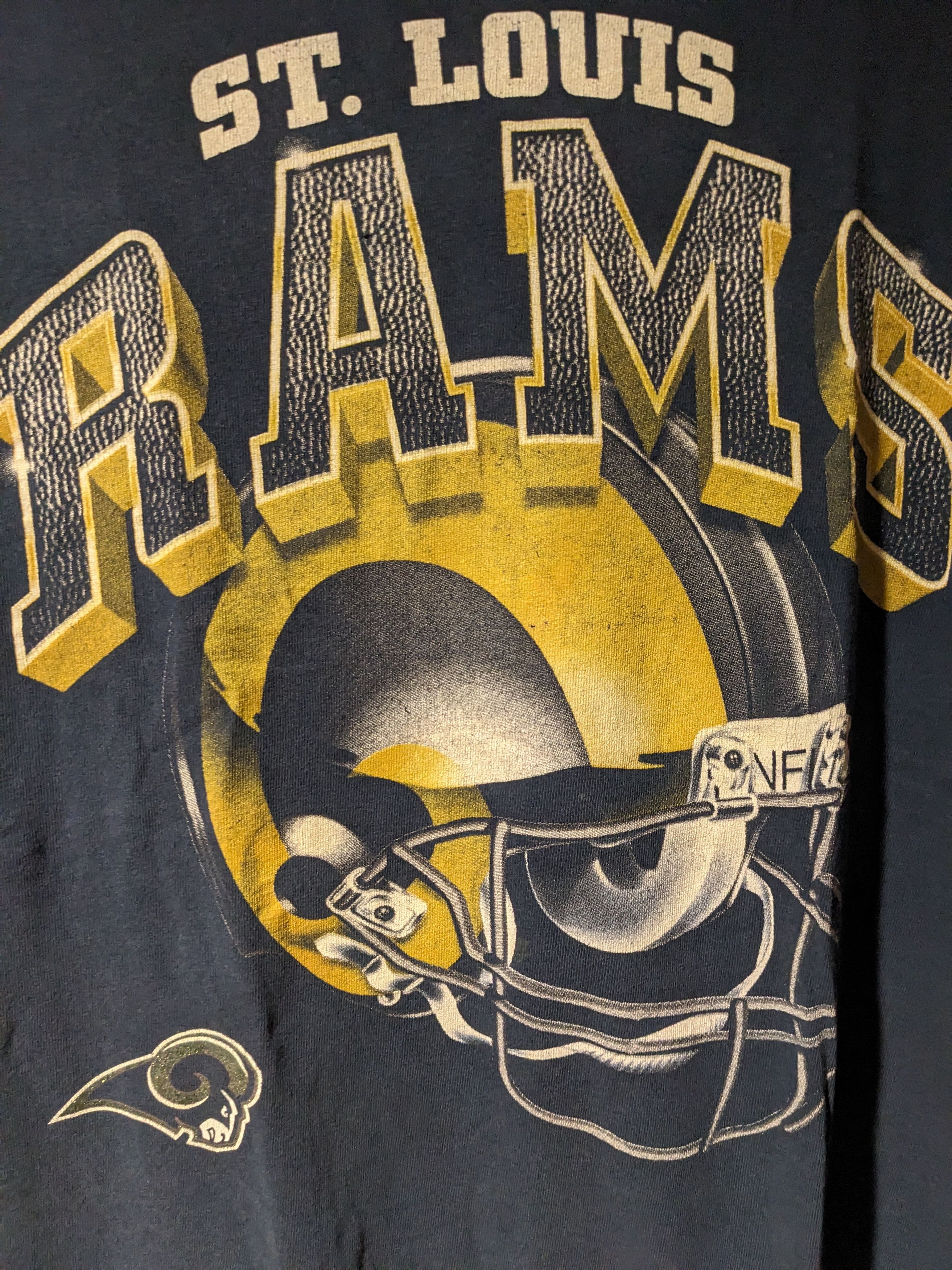 NFL × Vintage Vintage 90s St. Louis Rams NFL Football Blue Large T-Shirt Size US L / EU 52-54 / 3 - 2 Thumbnail