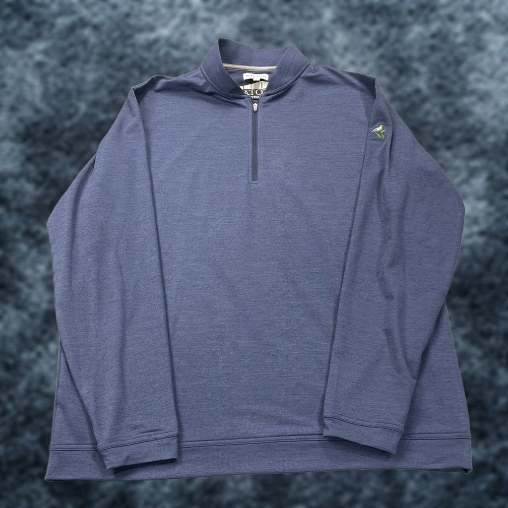 Peter Millar Peter Millar Jacket Mens XL Blue Perth Performance Golf 1/4 Zip Bob O Link Logo Shirt Mens XL Blue Perth Golf 1/4 Zip Logo Size US XL / EU 56 / 4 - 1 Thumbnail