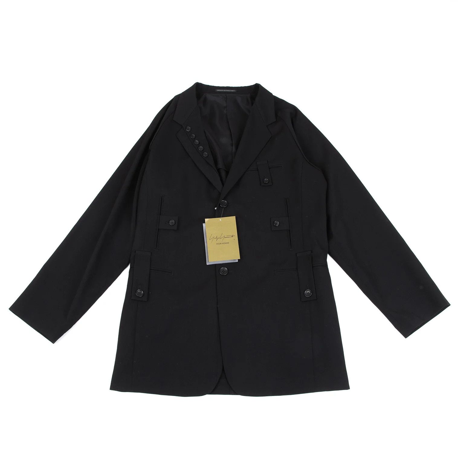 Yohji Yamamoto Yohji Yamamoto Wool Gabardine Jacket Black 3 Size US L / EU 52-54 / 3 - 1 Thumbnail
