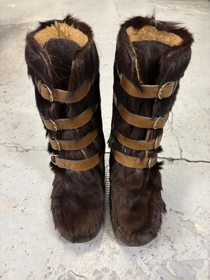 Gucci 2000s Gucci Brown Fur Scratch Boots Size US 11 / EU 44 - 2 Thumbnail
