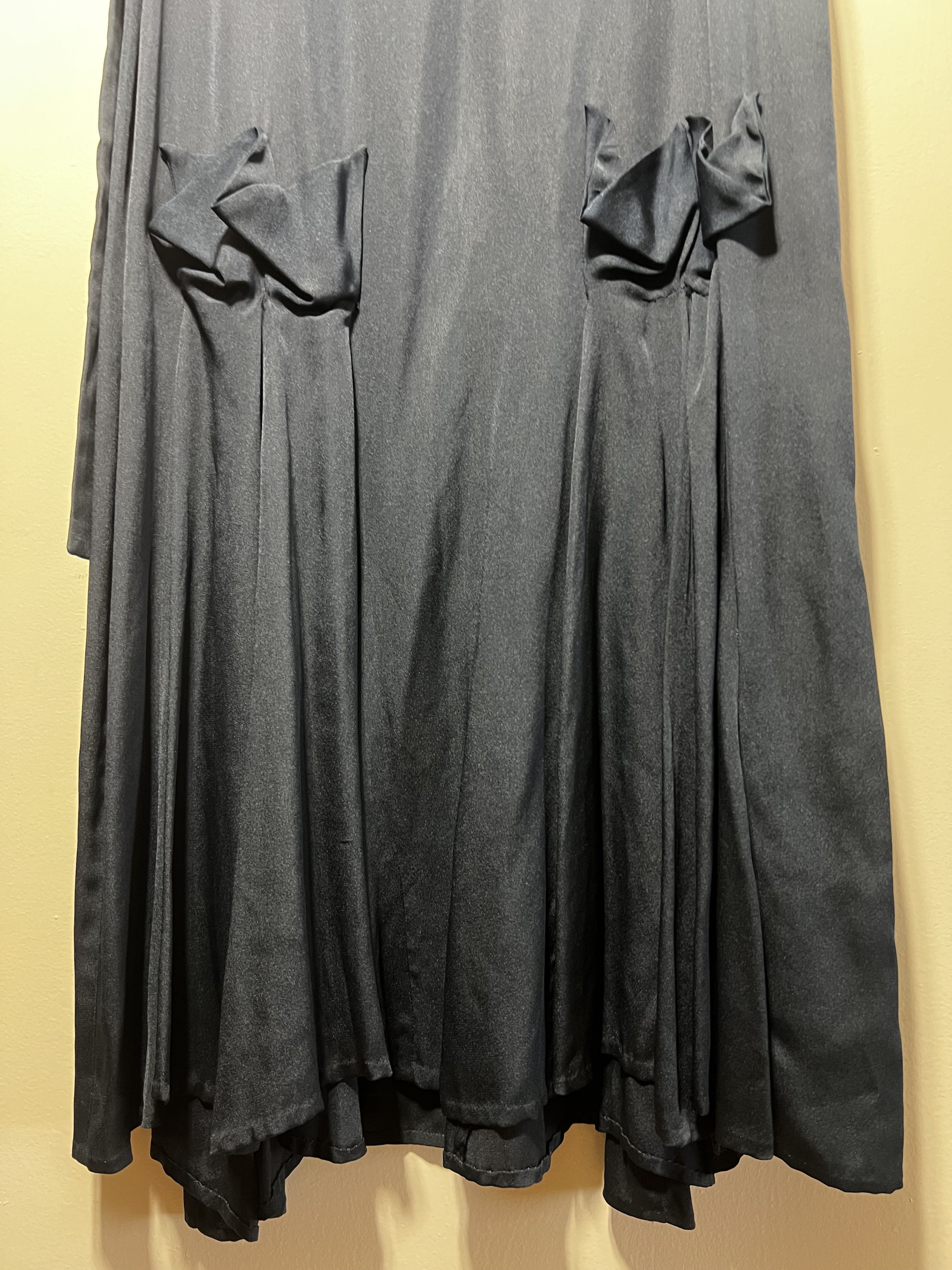 Other × Vintage Vintage 1940's Dark Blue Gown w White Bakelite Buttons Size M / US 6-8 / IT 42-44 - 11 Thumbnail