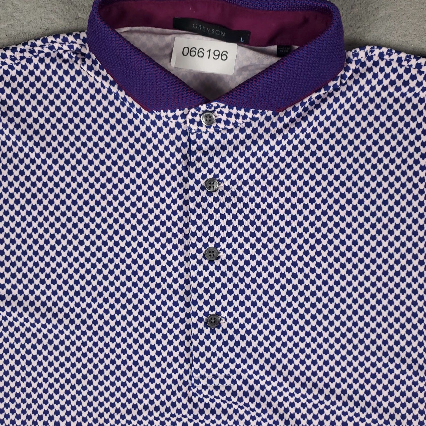 Vintage Greyson Polo Shirt Mens Large AOP Wolf Print Golf Blue Pink Purple Print Polo Shirt Mens L Polo Greyson Wolf AOP Print Golf Casual Sports Size US L / EU 52-54 / 3 - 2 Thumbnail