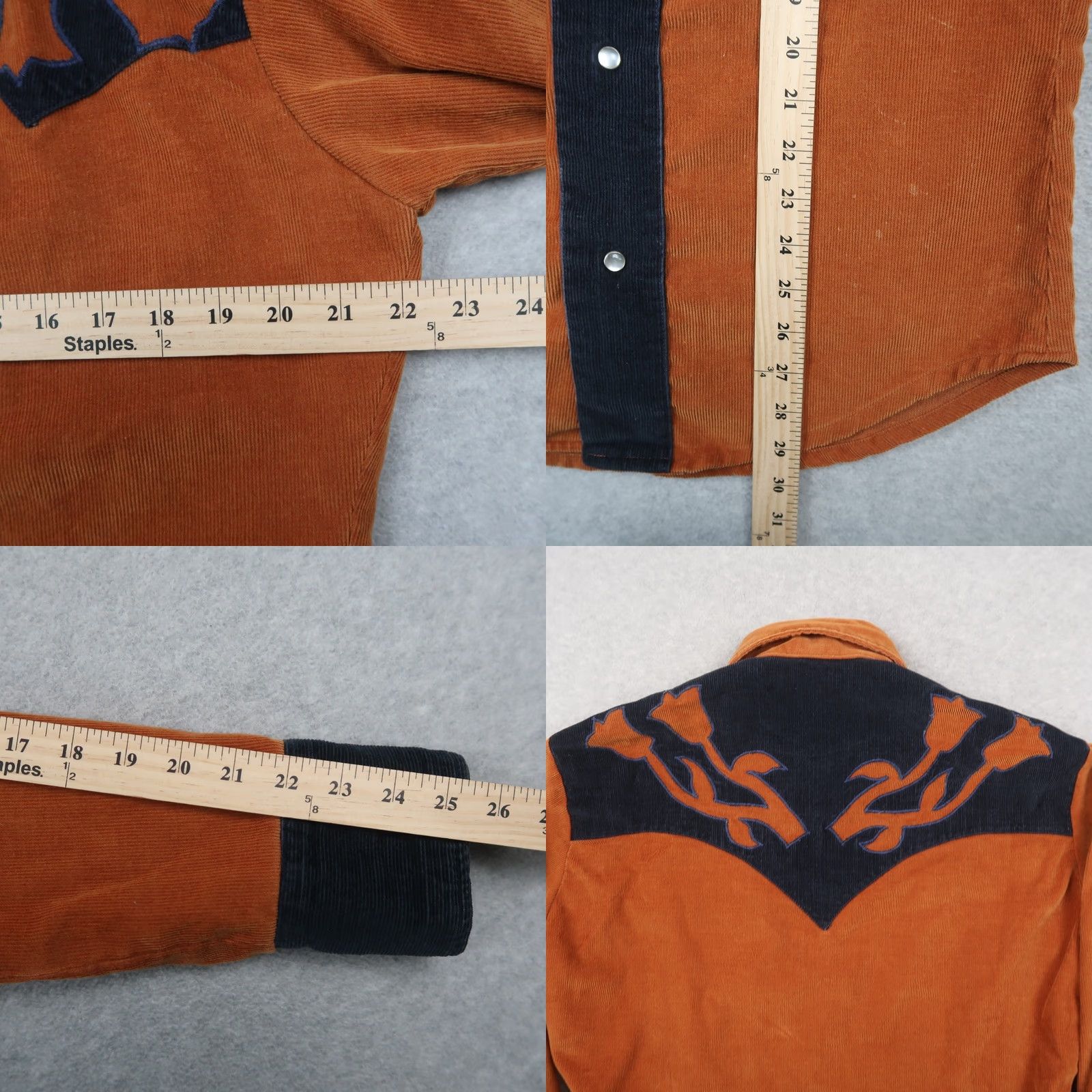 Vintage VINTAGE Western Corduroy Two Tone Pearl Snap Shirt M-L Floral Size M / US 6-8 / IT 42-44 - 8 Thumbnail
