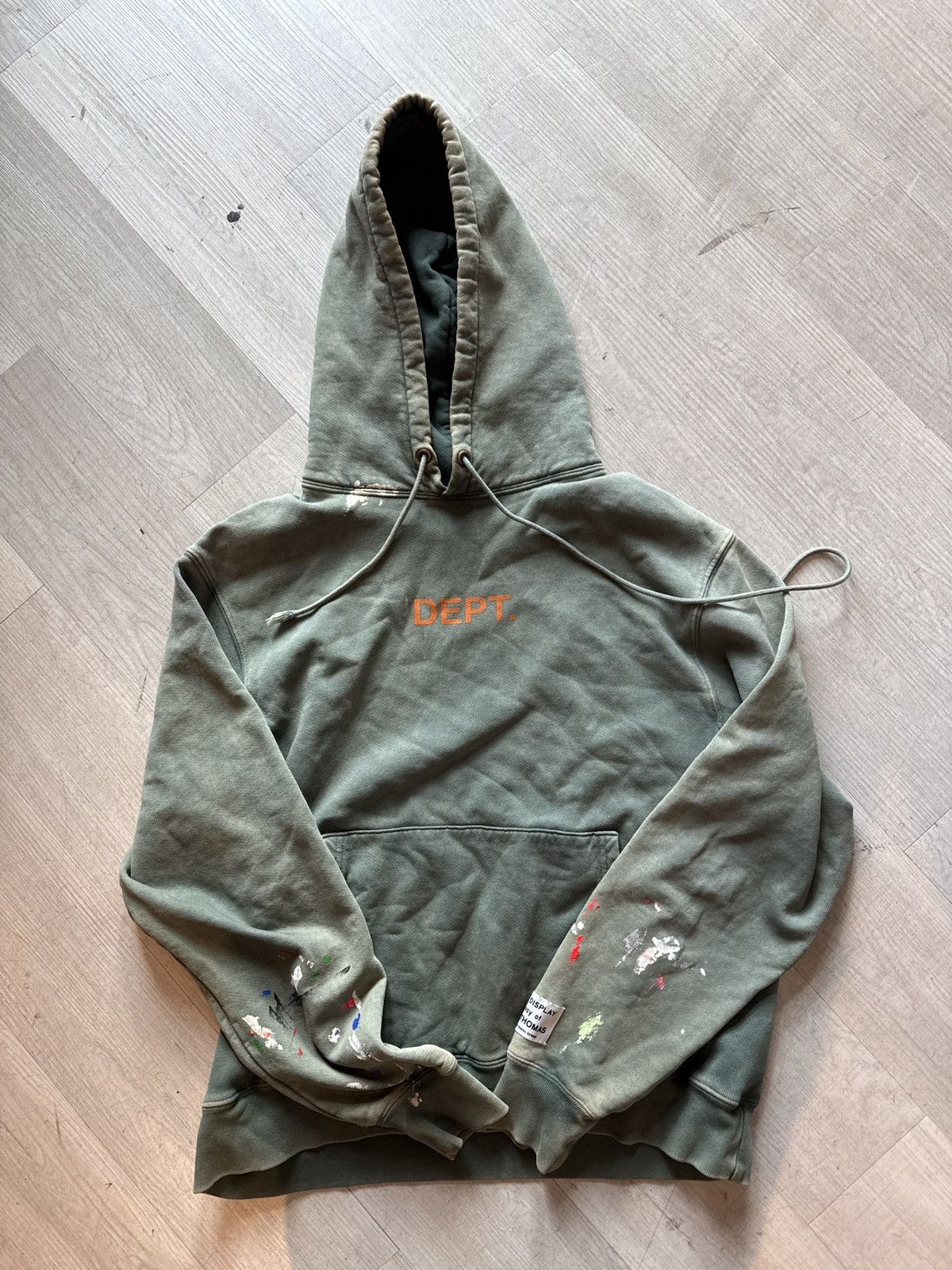 Gallery Dept. Gallery dept center logo paint hooded sweatshirt green Size US L / EU 52-54 / 3 - 1 Thumbnail
